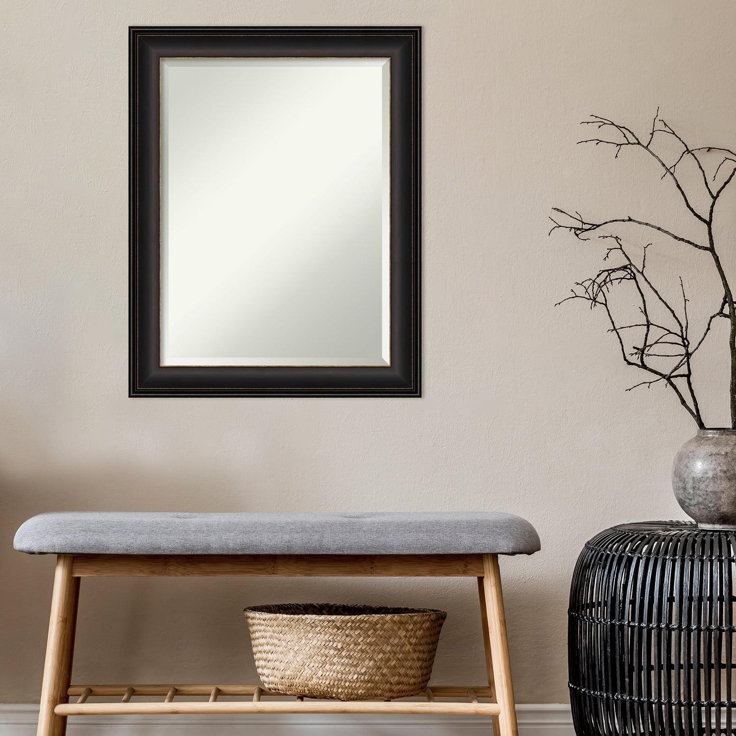 22" x 28" Trio Oil Rubbed Framed Bathroom Vanity Wall Mirror Bronze - Amanti Art: Modern Rectangle, Beveled Glass, Wall Mount