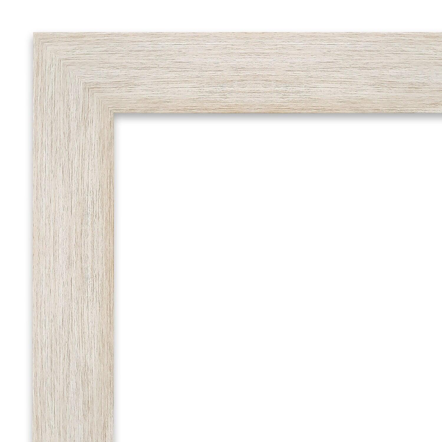 41" x 29" Whitewash Wood Bathroom Vanity Mirror