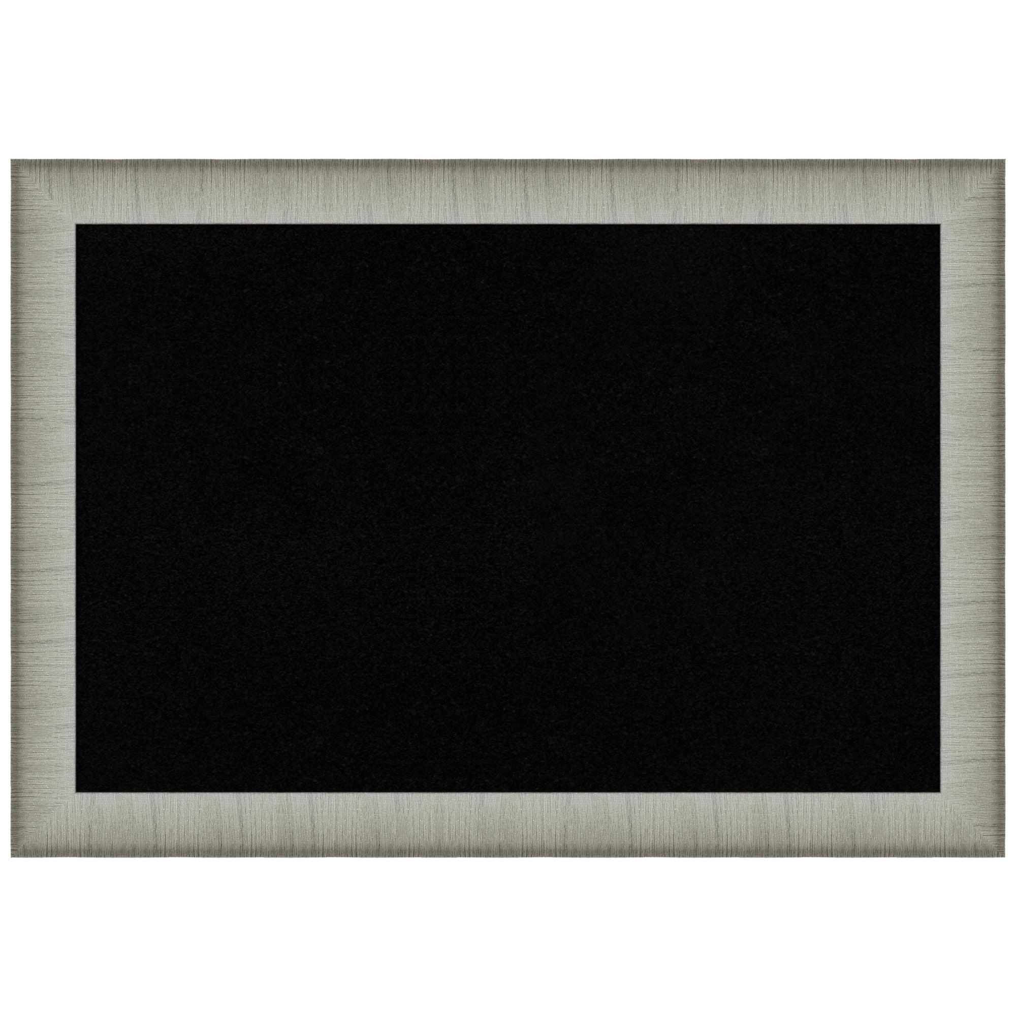 Elegant Brushed Pewter Framed Black Cork Bulletin Board 27x19