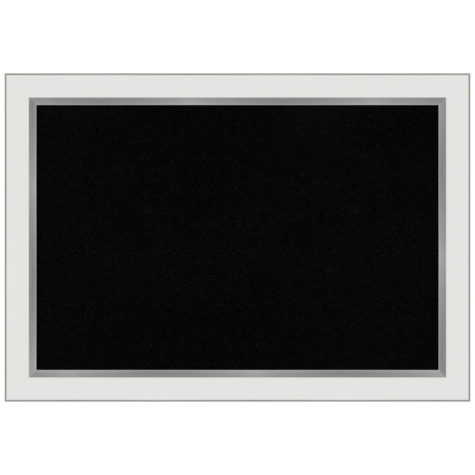 Modern Black Cork Bulletin Board with White Plastic Frame