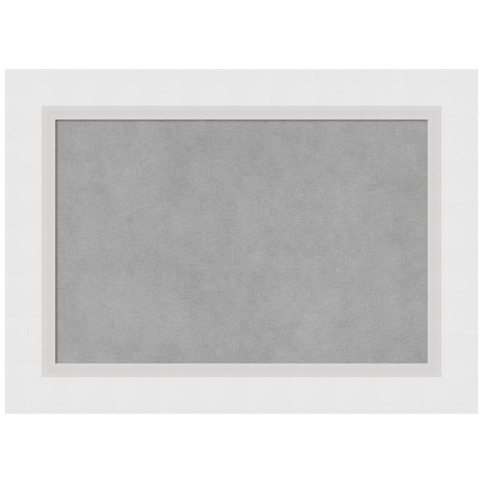 Blanco White and Grey Wood Framed Magnetic Memo Board