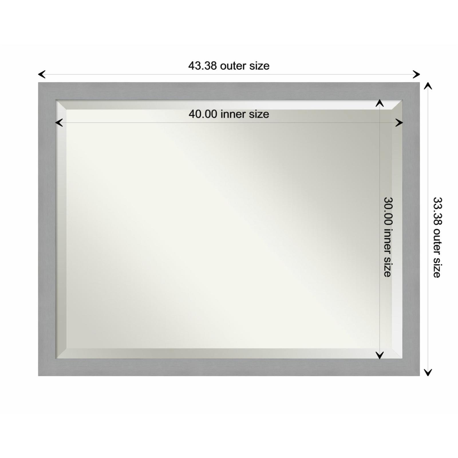 Silver Brushed Wood Full Length Rectangular Bathroom Mirror