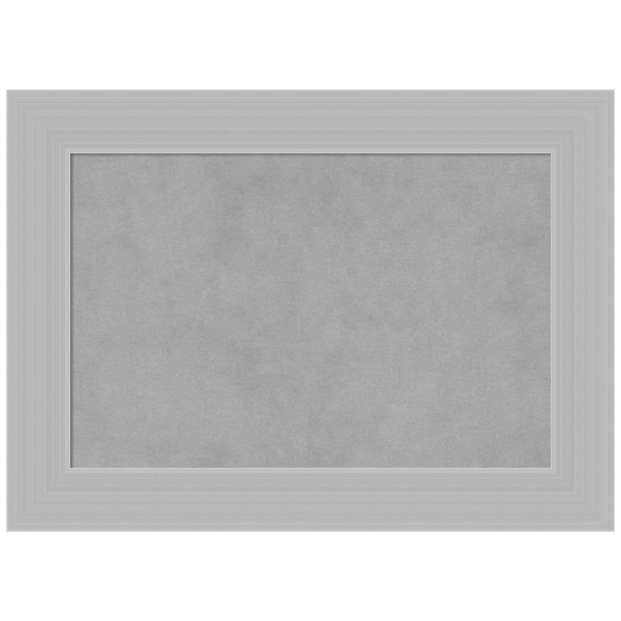 Grey Wood and Metal Framed Magnetic Memo Board 18x12