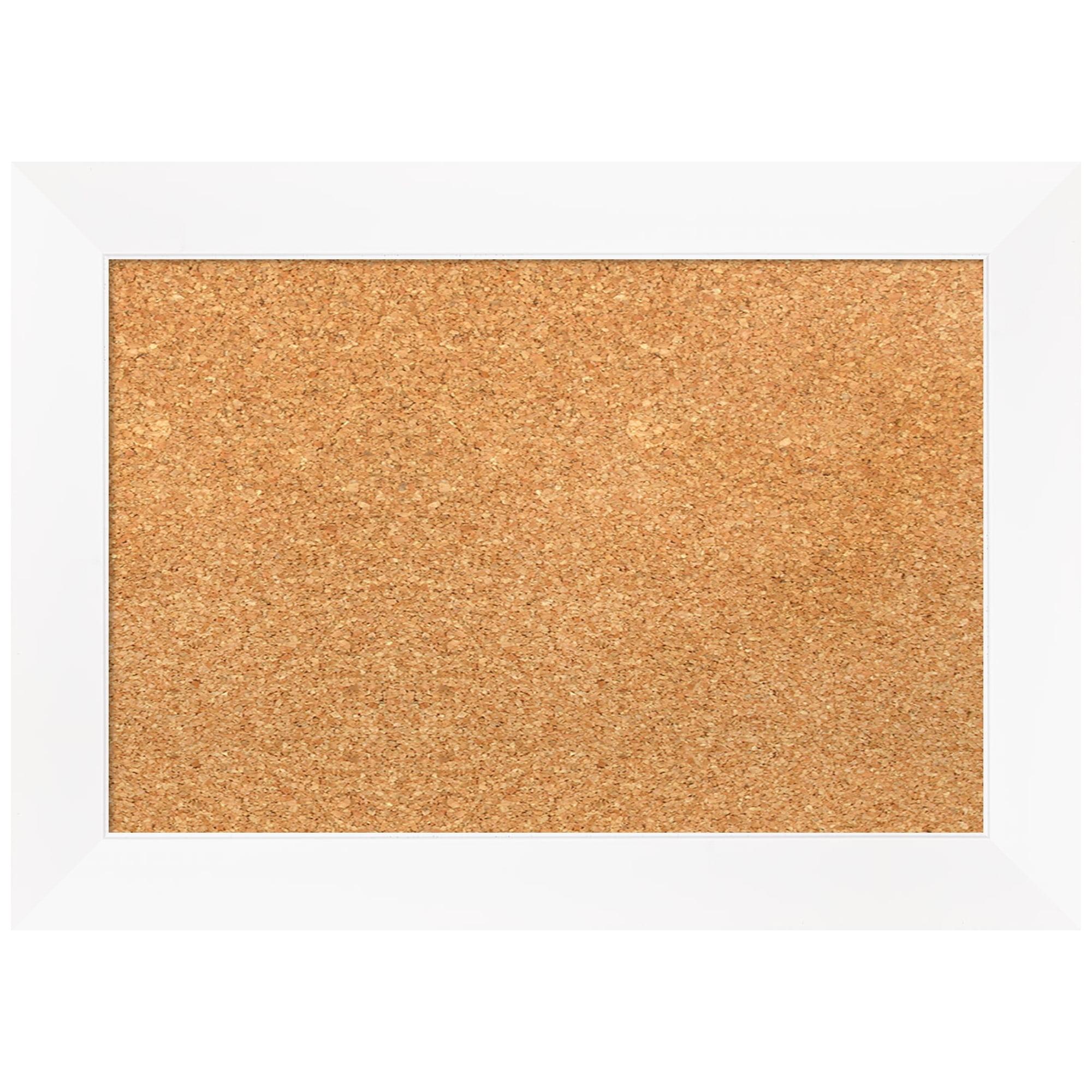 Amanti Art Cabinet White Narrow Framed Corkboard, Natural Cork