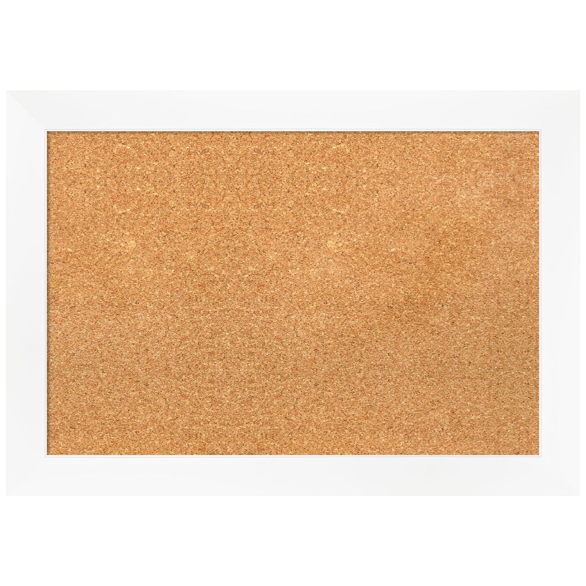 Amanti Art Cabinet White Narrow Framed Corkboard, Natural Cork