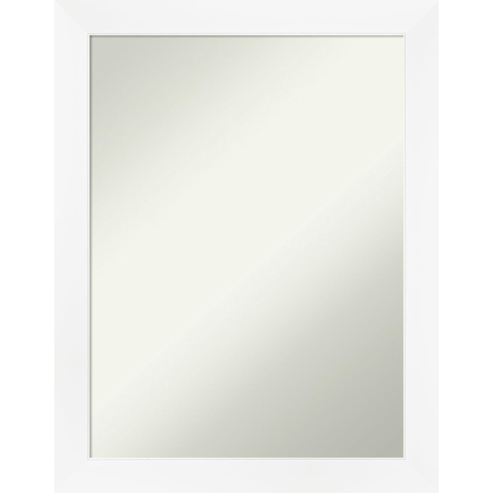 21" x 27" Non-Beveled Cabinet Narrow Bathroom Wall Mirror White - Amanti Art: Polystyrene Frame, Wall Mount