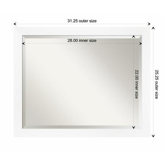 Amanti Art Cabinet White Narrow Framed Wall Mirror - 21.25 x 27.25 in