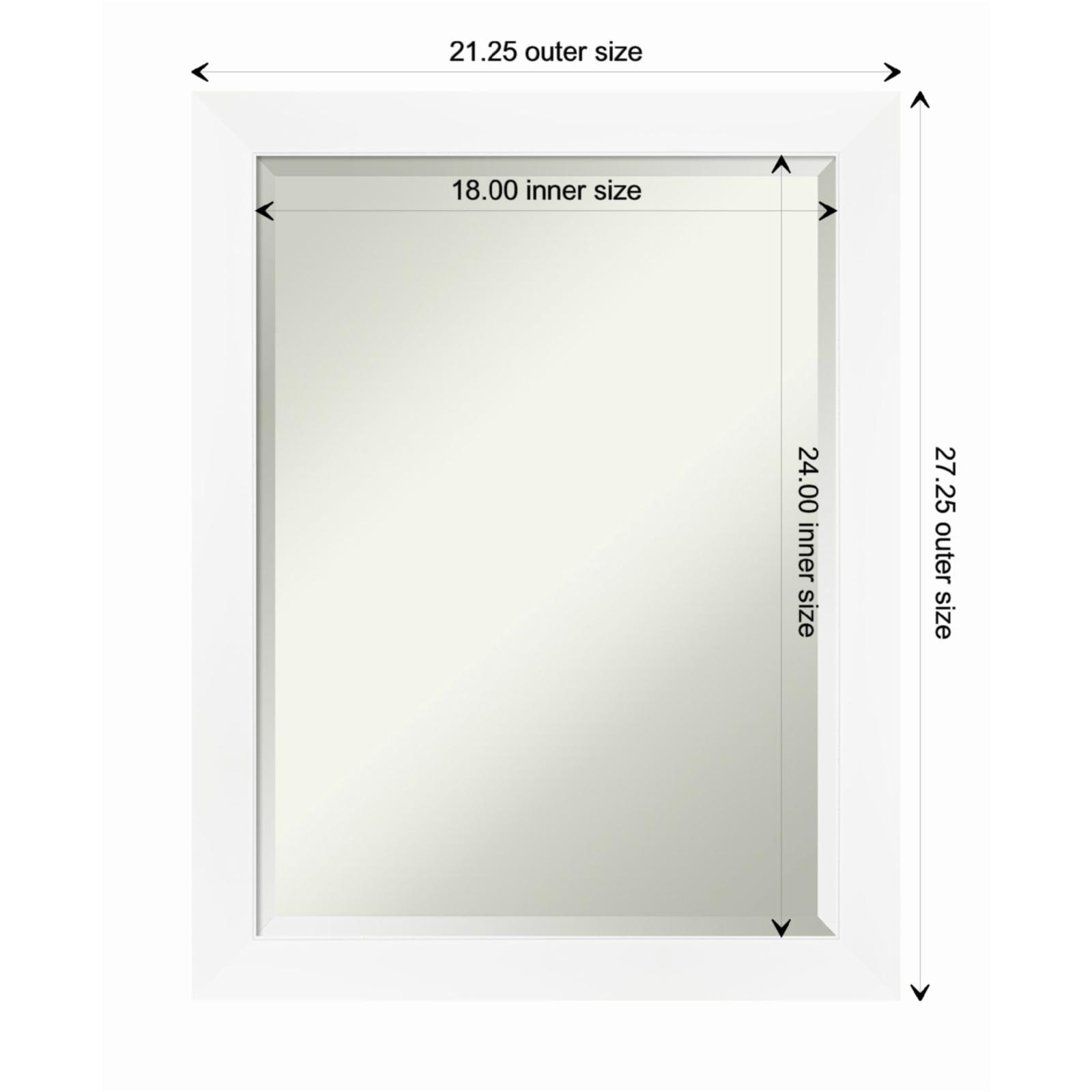 Cabinet White Rectangular Polystyrene Framed Wall Mirror