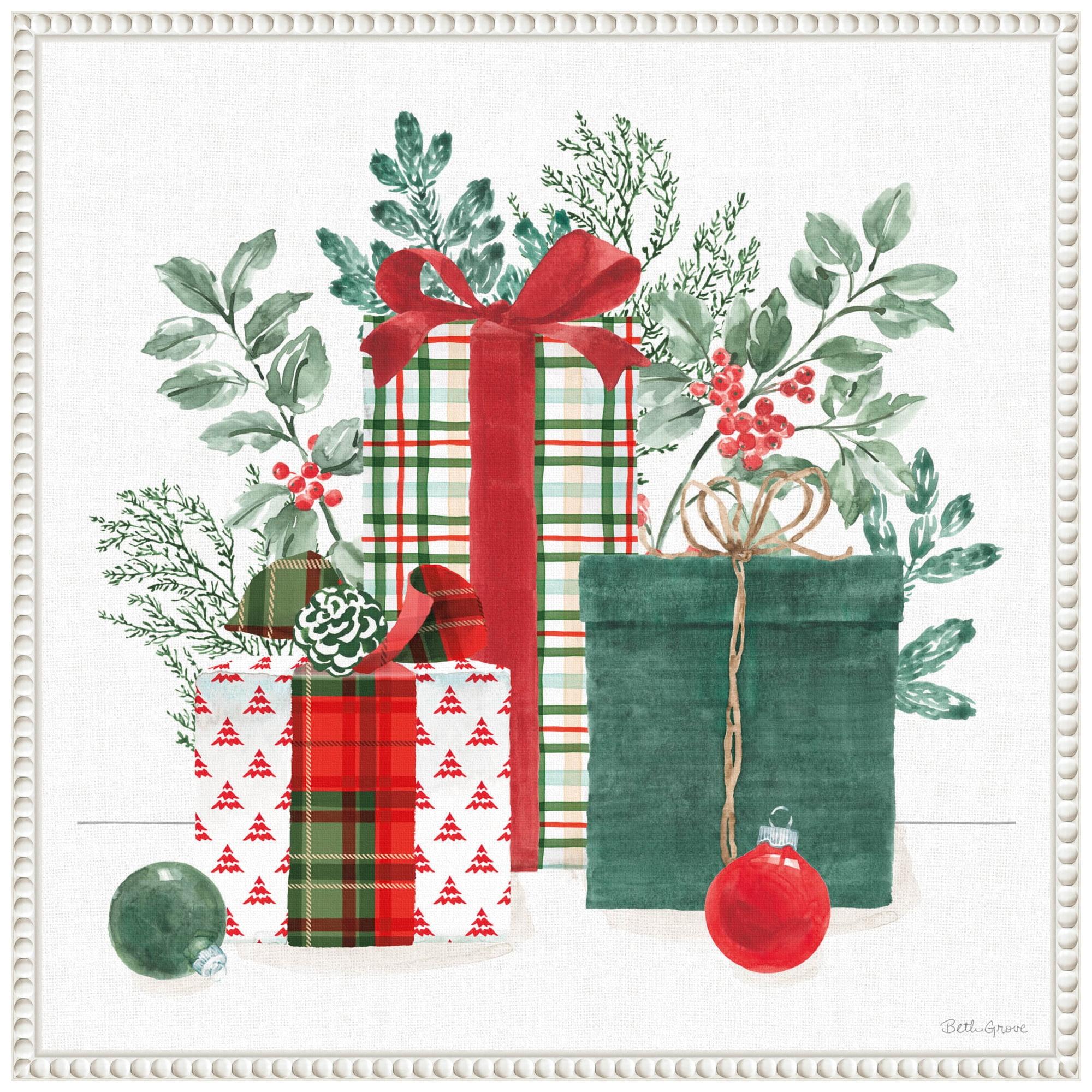 Amanti Art 22"x22" Classic Christmas II by Beth Grove Framed Canvas Wall Art Print