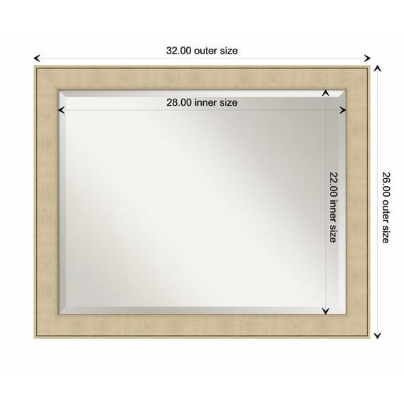 Amanti Art Classic Honey Silver Beveled Wall Mirror 26 x 32 in.