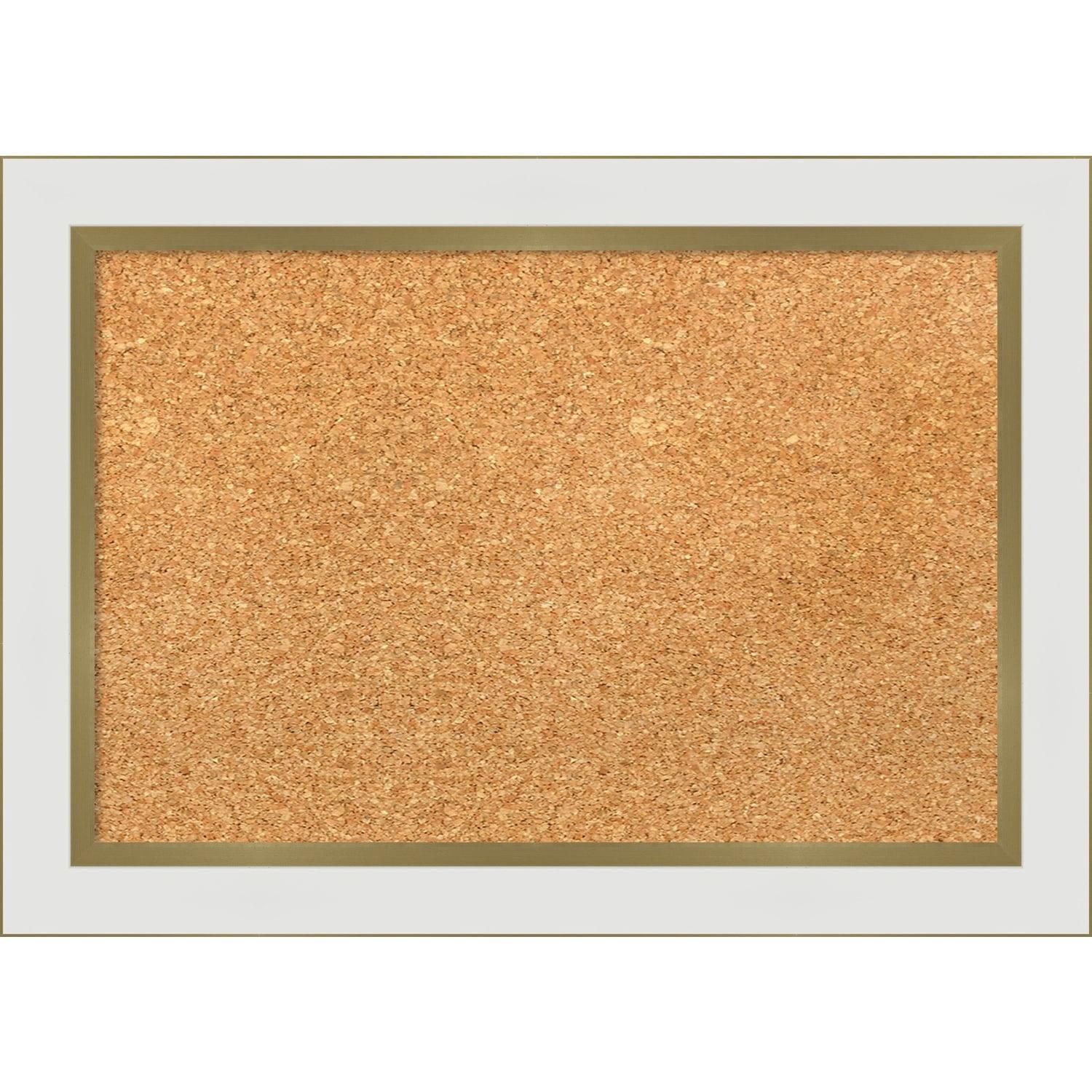 Amanti Art Eva Narrow Framed Corkboard, Natural Cork