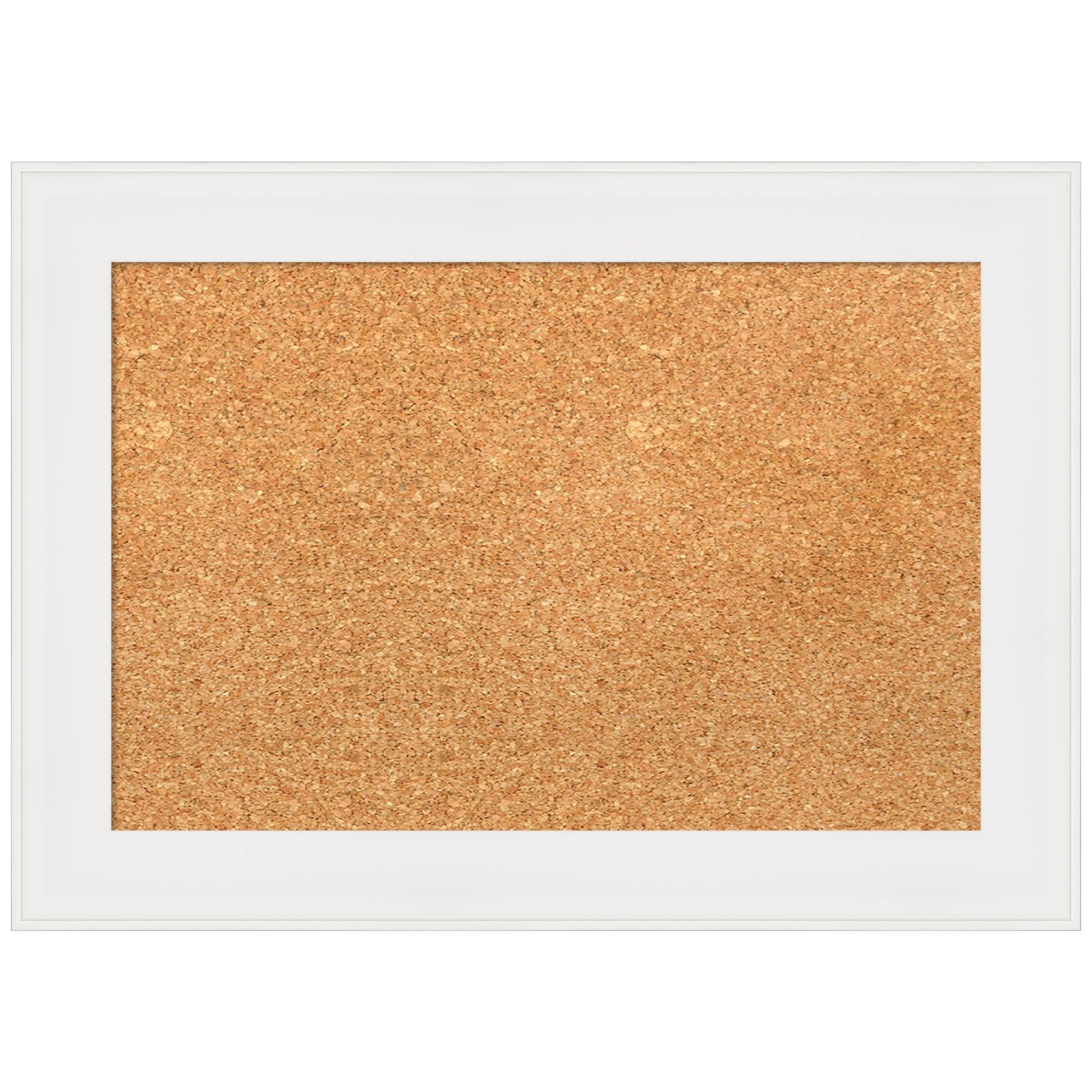 Amanti Art Vanity White Narrow Framed Corkboard, Natural Cork