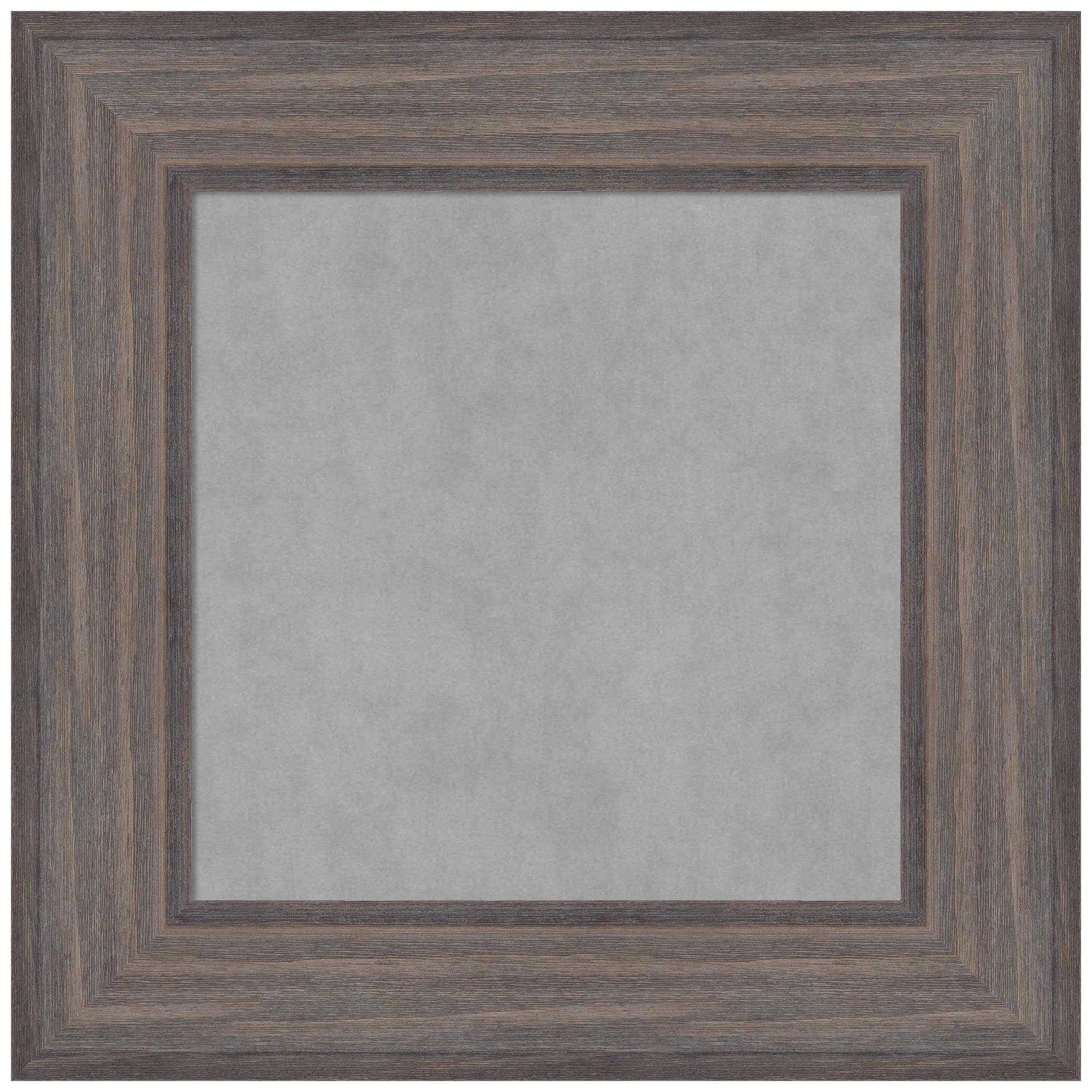 Grey Wood Framed Magnetic Memo Board 17 x 17 Inch