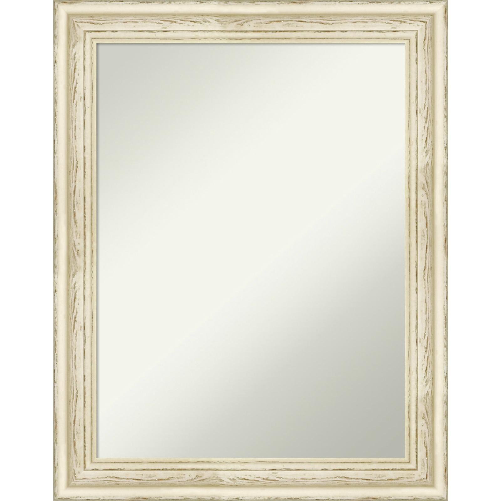 Country White Wash Wood Framed Bathroom Vanity Mirror 22.5 x 28.5 in