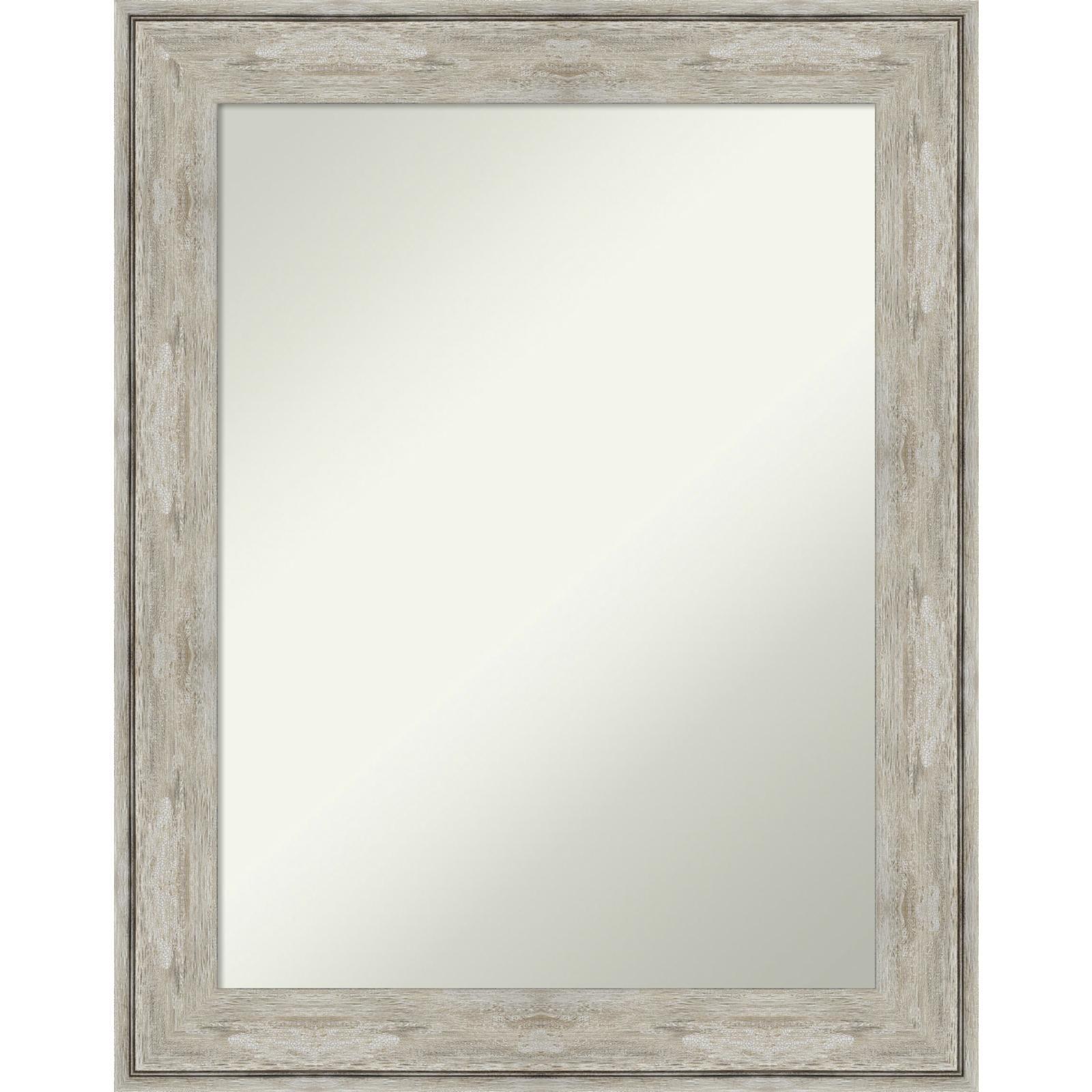 Crackled Metallic Silver Rectangular Bathroom Vanity Mirror