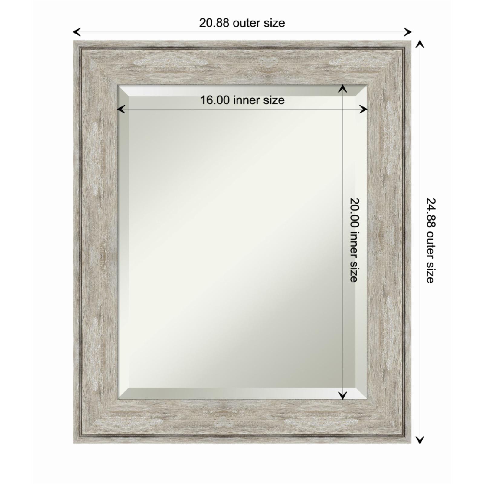 Elegant Full-Length Rectangular Wood Mirror with Silver Crackled Finish