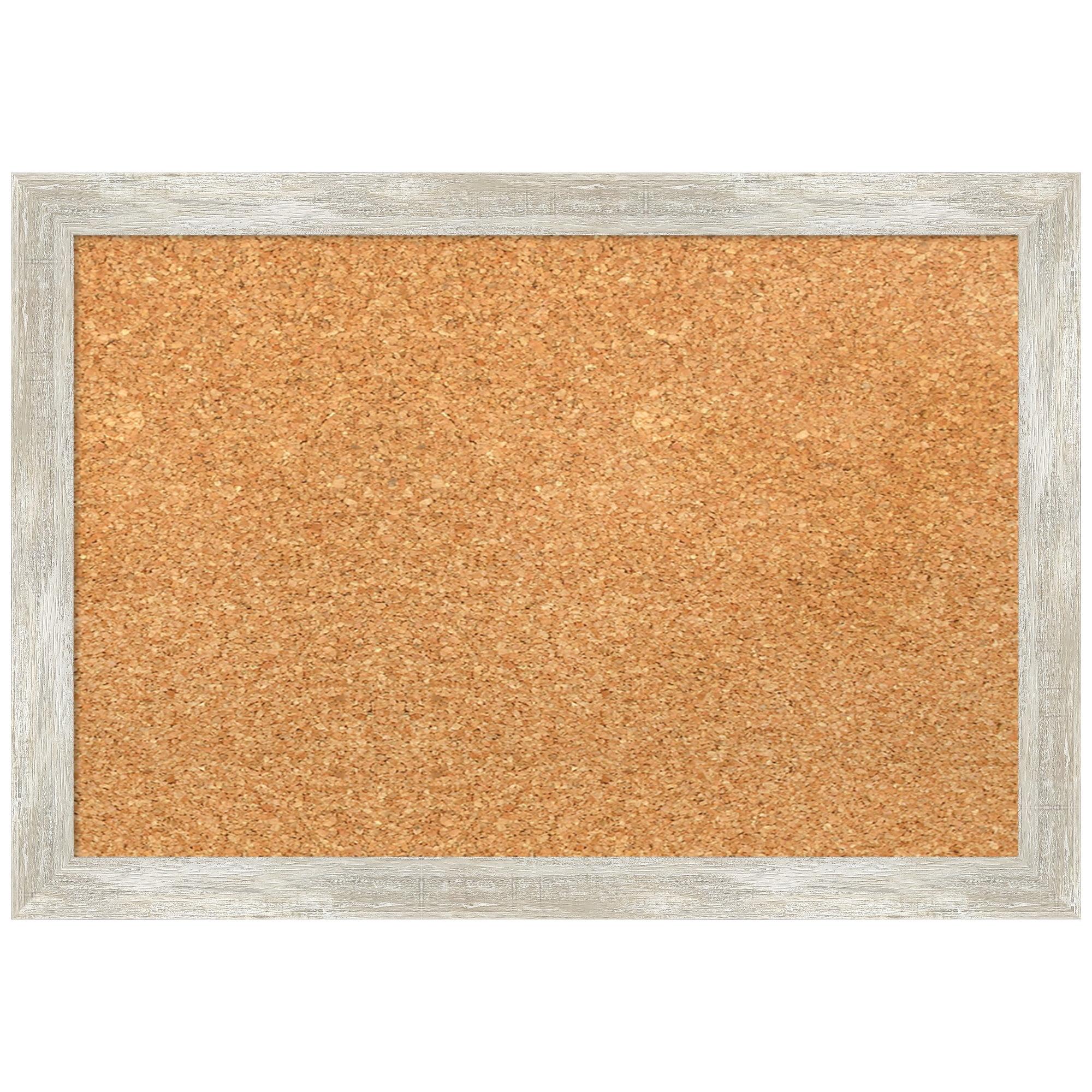 Amanti Art Crackled Metallic Narrow Framed Corkboard, Natural Cork