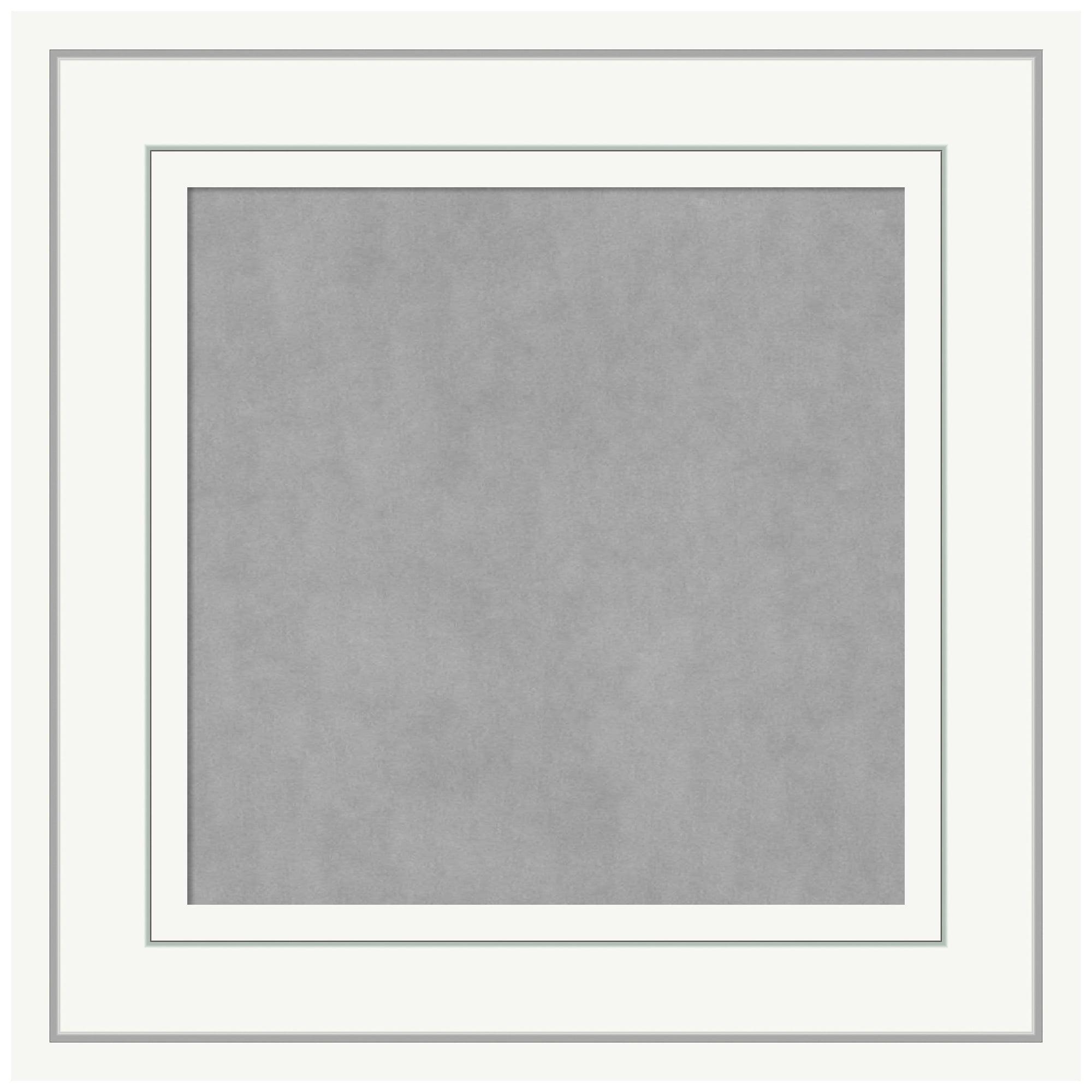 Grey and White Wood Framed Magnetic Memo Board 12x12