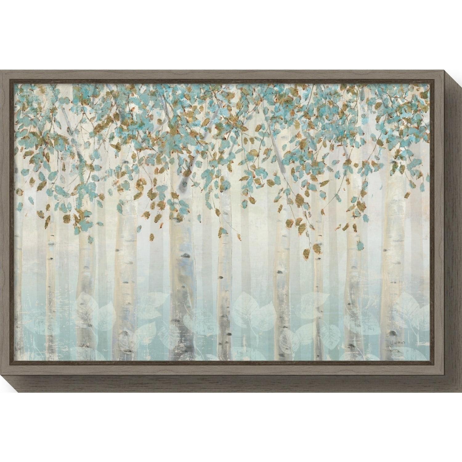 Weathered Gray Framed Botanic-Inspired Canvas Wall Art