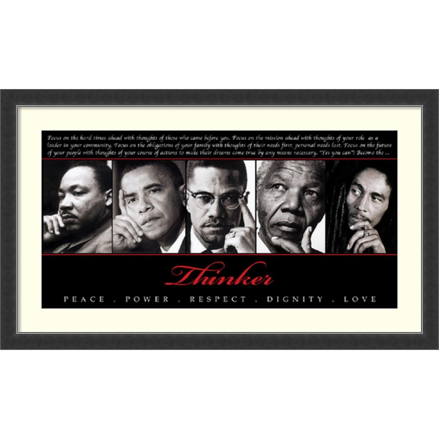 Thinker Quintet Black Wood Framed Motivational Print