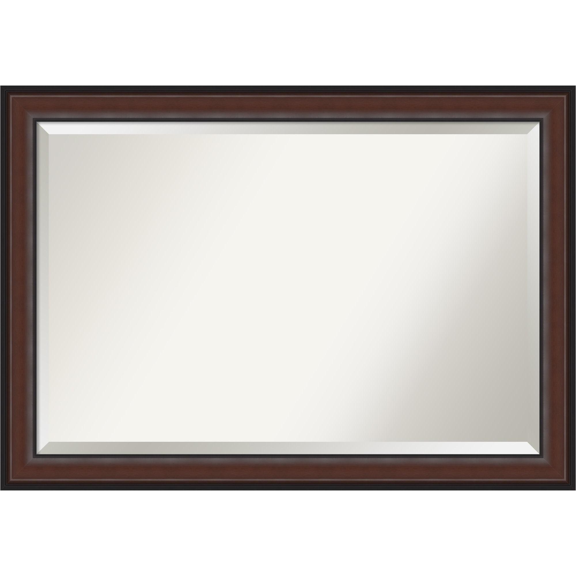 Harvard Walnut Rectangular Beveled Bathroom Vanity Mirror