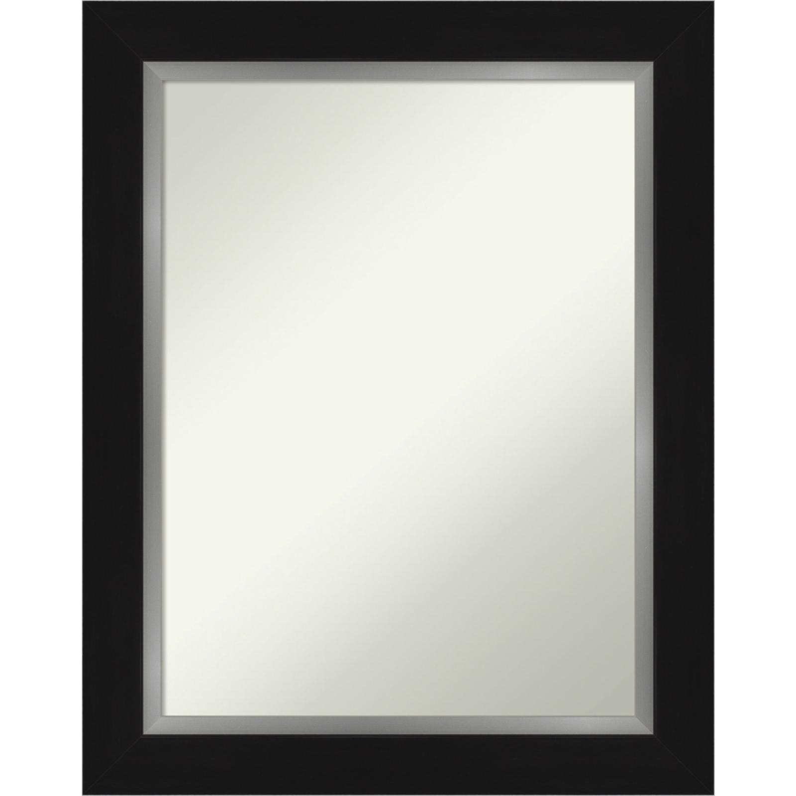 24" x 30" Non-Beveled Eva Bathroom Wall Mirror Black - Amanti Art: Polystyrene Frame, Wall Mount