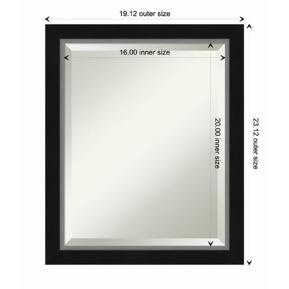 Amanti Art Eva Black Silver Narrow Framed Wall Mirror - 19.12 x 23.12 in