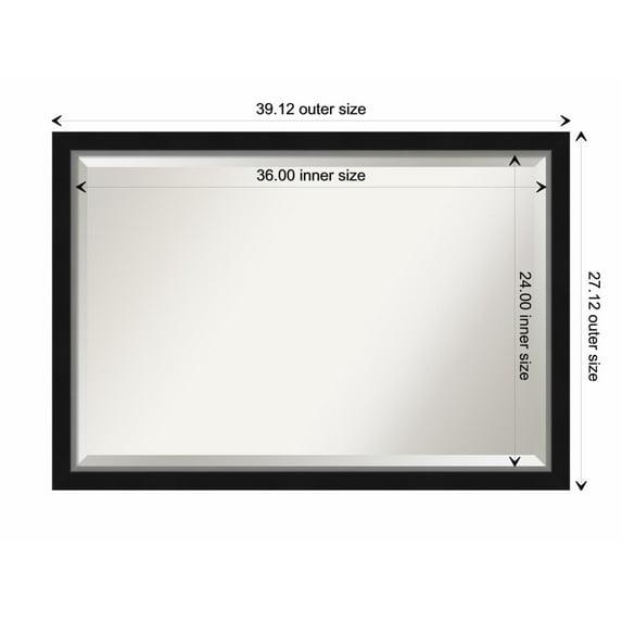 Amanti Art Eva Black Silver Narrow Framed Wall Mirror - 19.12 x 23.12 in