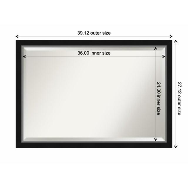 Amanti Art Eva Black Silver Narrow Framed Wall Mirror - 19.12 x 23.12 in