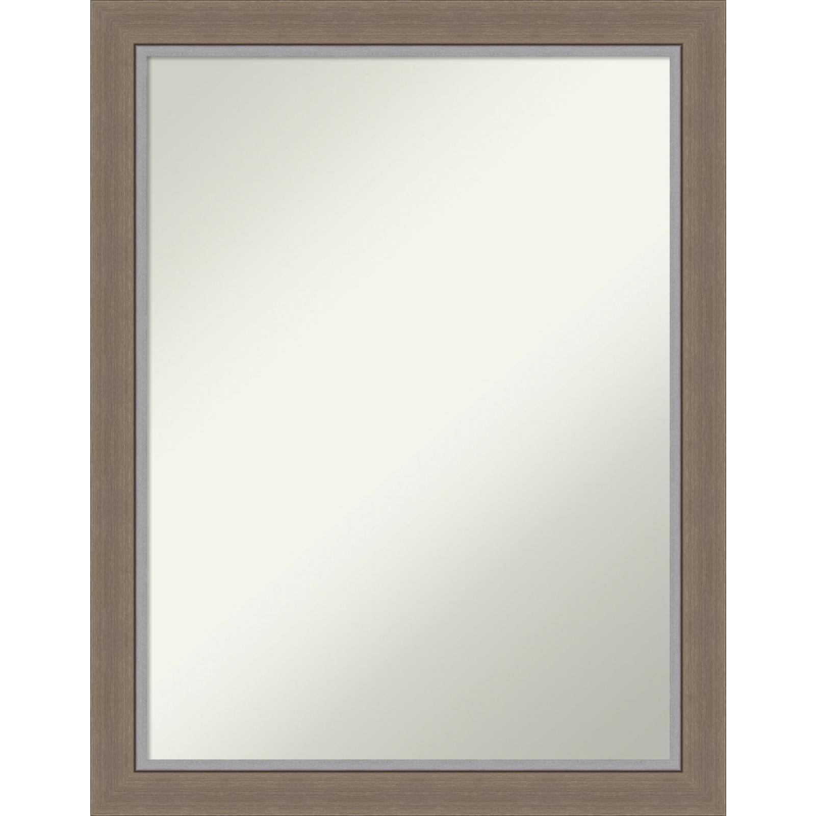 21" x 27" Non-Beveled Eva Narrow Bathroom Wall Mirror Brown - Amanti Art