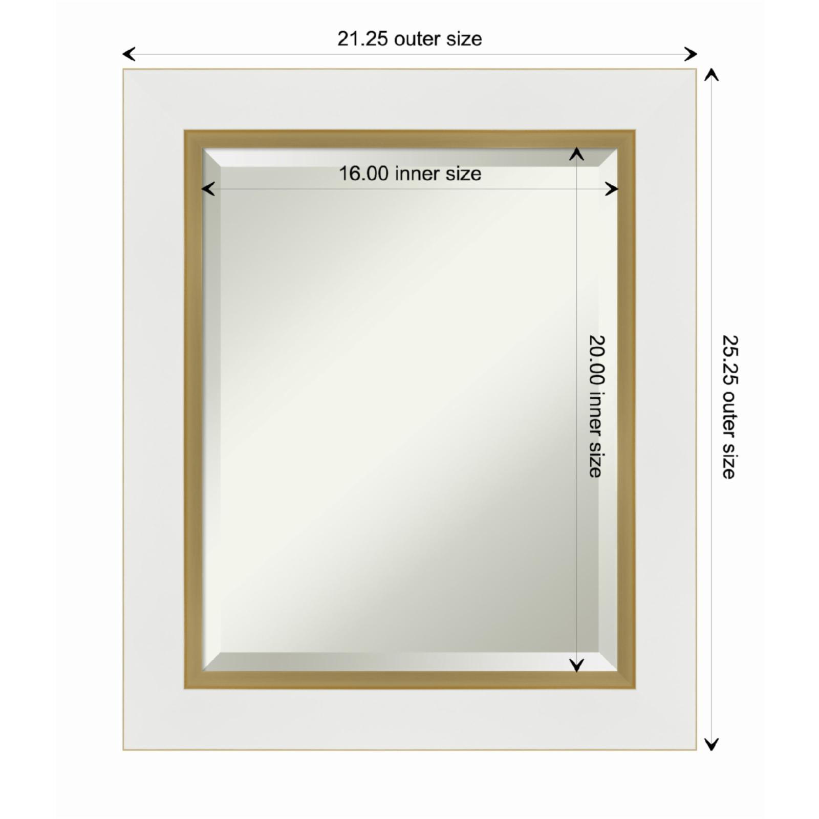 Eva White and Gold Rectangular Wall Mirror