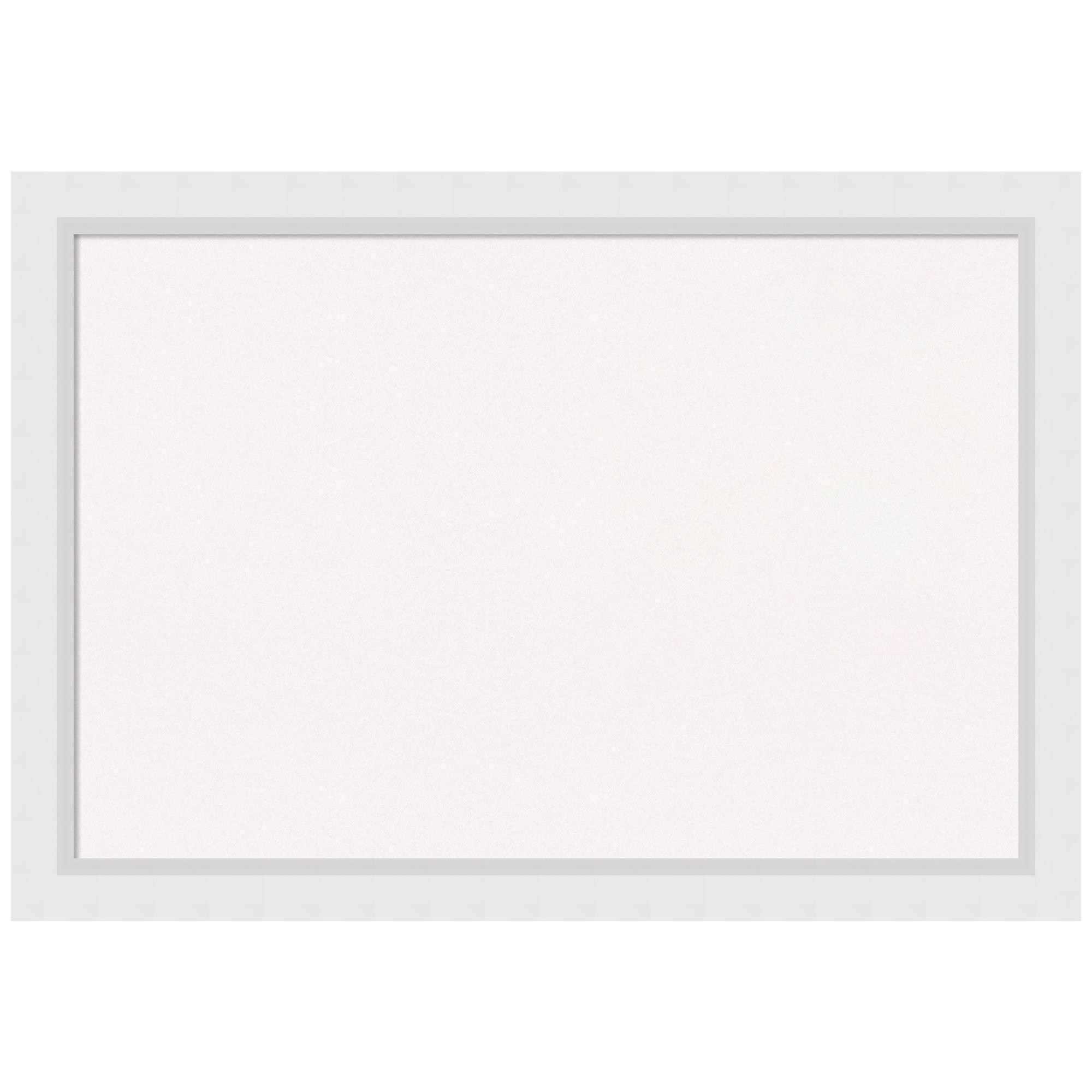 Amanti Art Cork Board Wood Framed Blanco White Bulletin Board, Organization Board, Pin Board