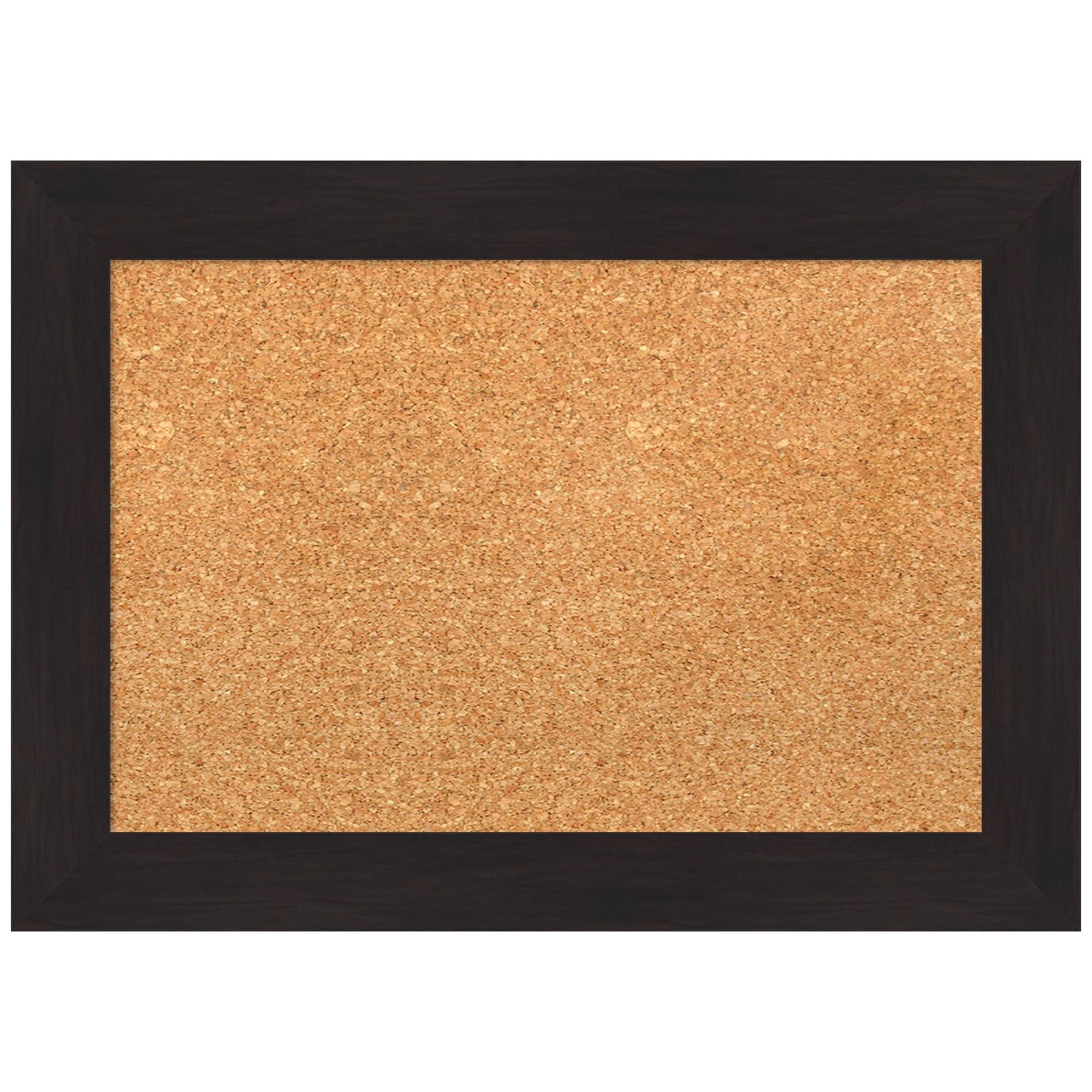 Amanti Art Furniture Espresso Narrow Framed Corkboard, Natural Cork