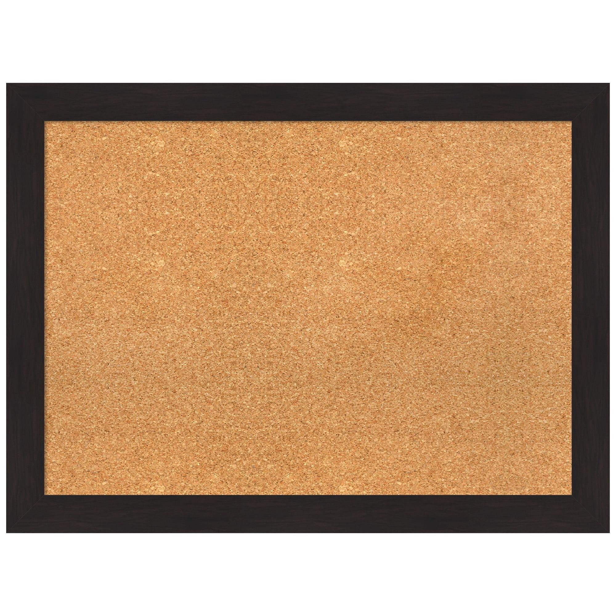 Amanti Art Furniture Espresso Narrow Framed Corkboard, Natural Cork