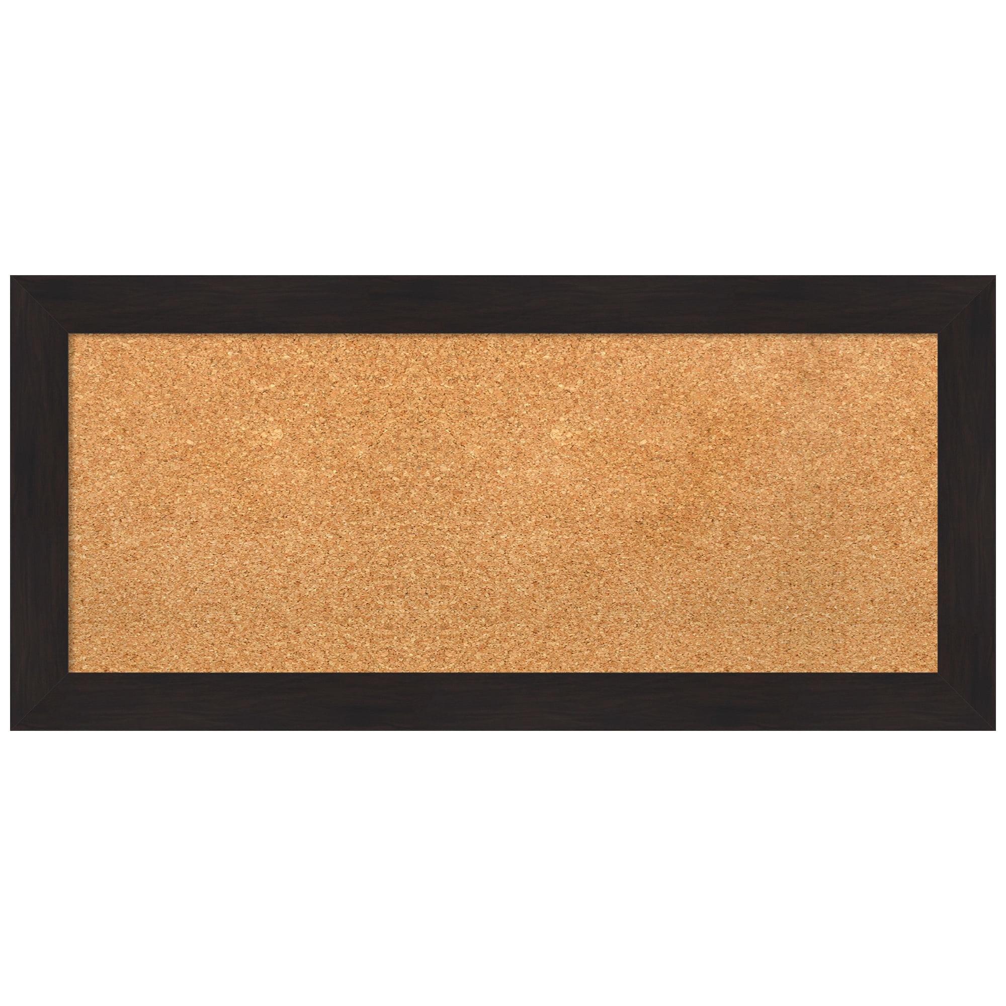 Amanti Art Furniture Espresso Narrow Framed Corkboard, Natural Cork