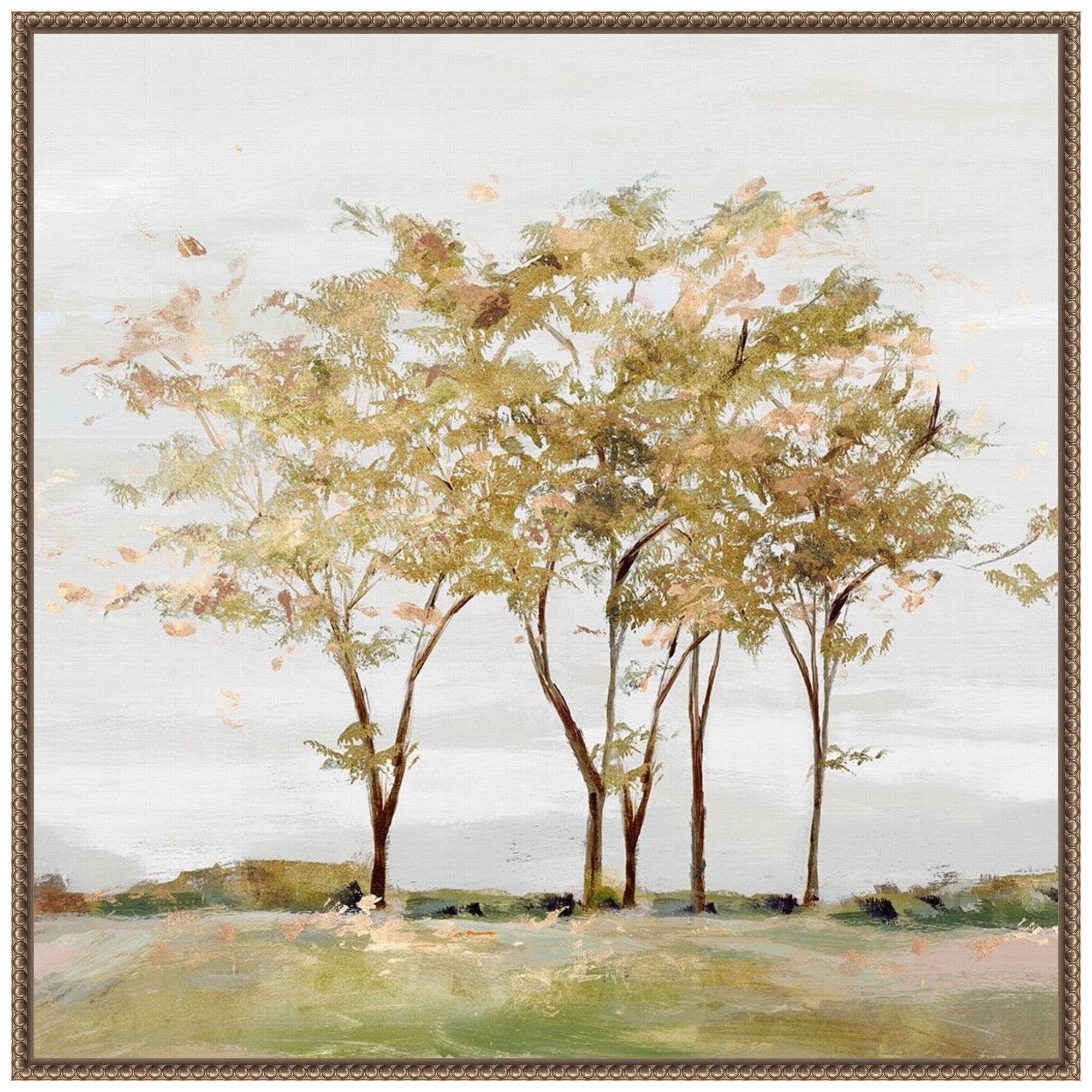 30"x30" Golden Acre Wood (Trees) by Isabelle Z Framed Canvas Wall Art Print Bronze - Amanti Art