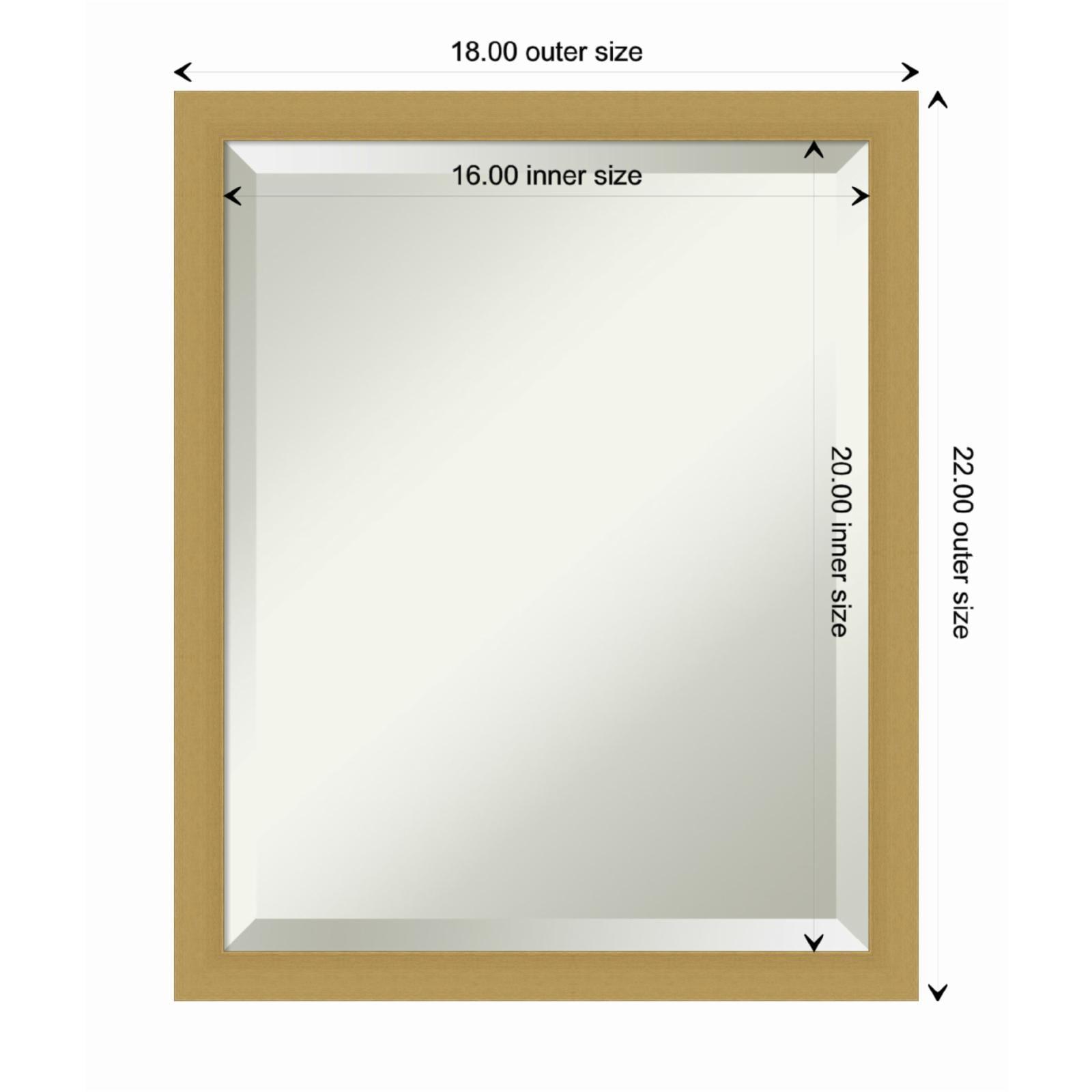 Amanti Art Grace Brushed Gold Narrow Framed Wall Mirror - 18 x 22 in