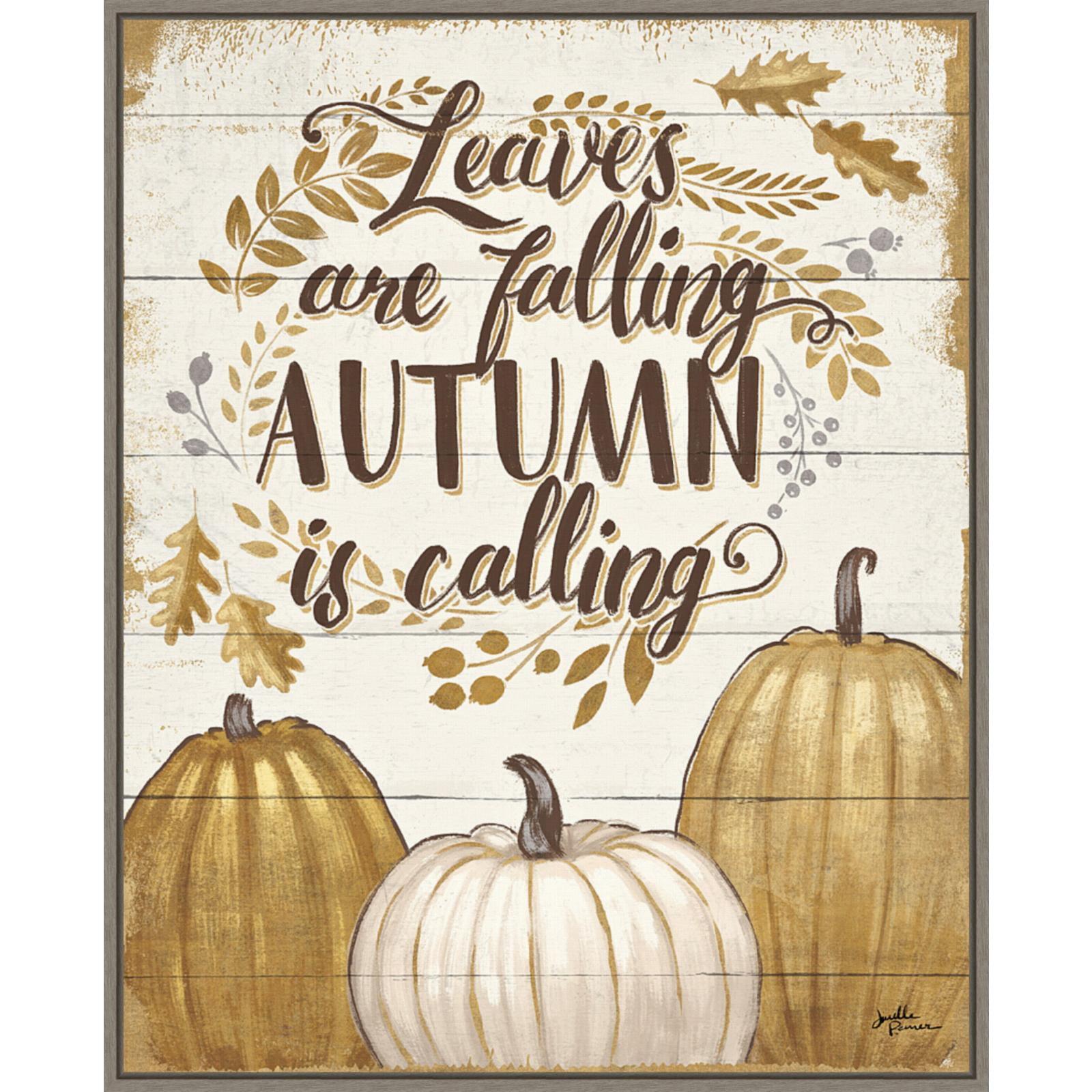 Grateful Season Autumn Leaves Canvas Wall Art Print