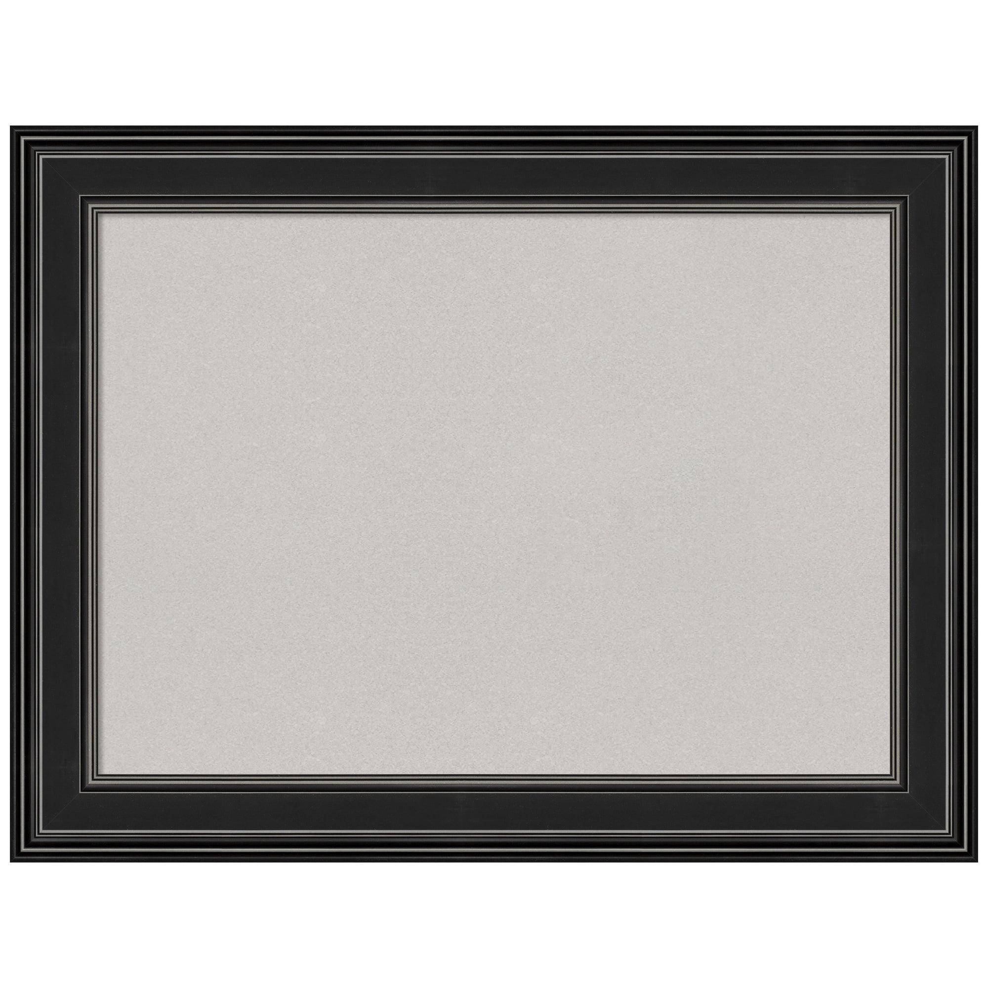 Grey Cork Bulletin Board with Black Plastic Frame 34 x 26