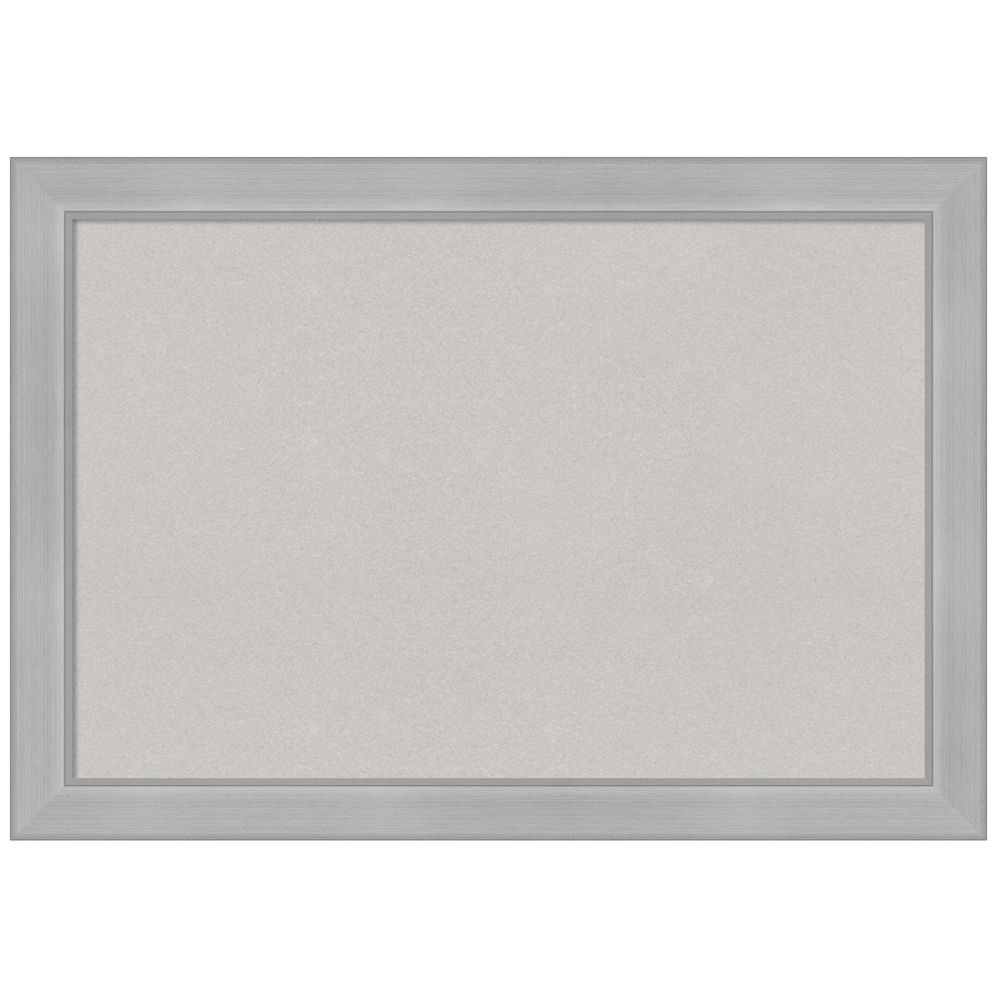 Vista Brushed Nickel Framed Grey Cork Bulletin Board 27x19