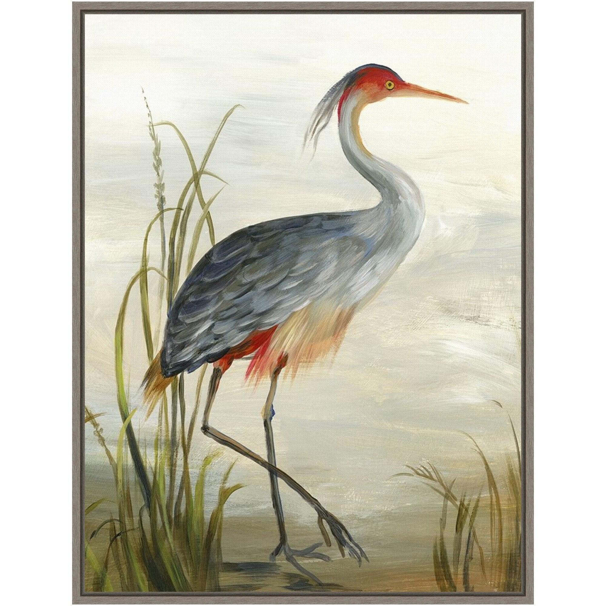 Amanti Art Grey Heron by Aimee Wilson Framed Canvas Wall Art