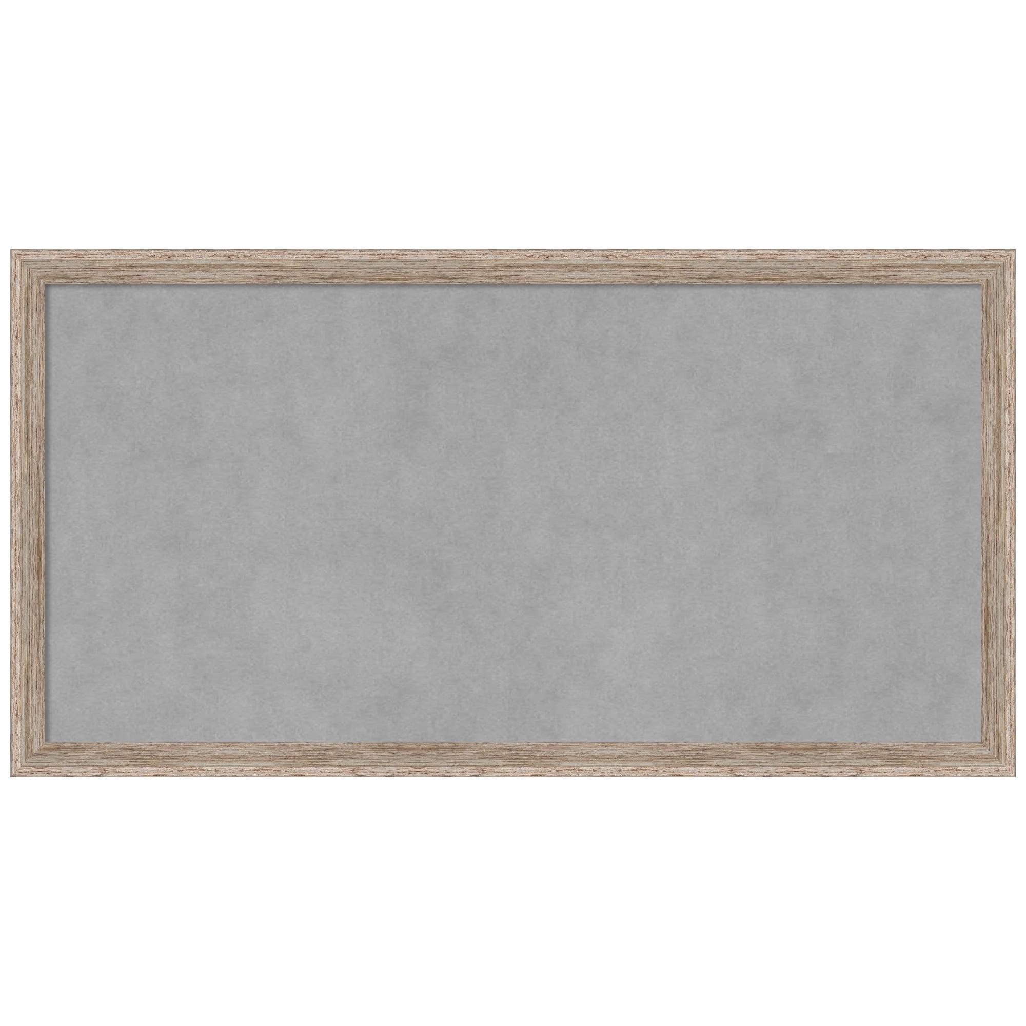 Hardwood Wedge White Wash Framed Silver Magnetic Board 25 x 13 in.