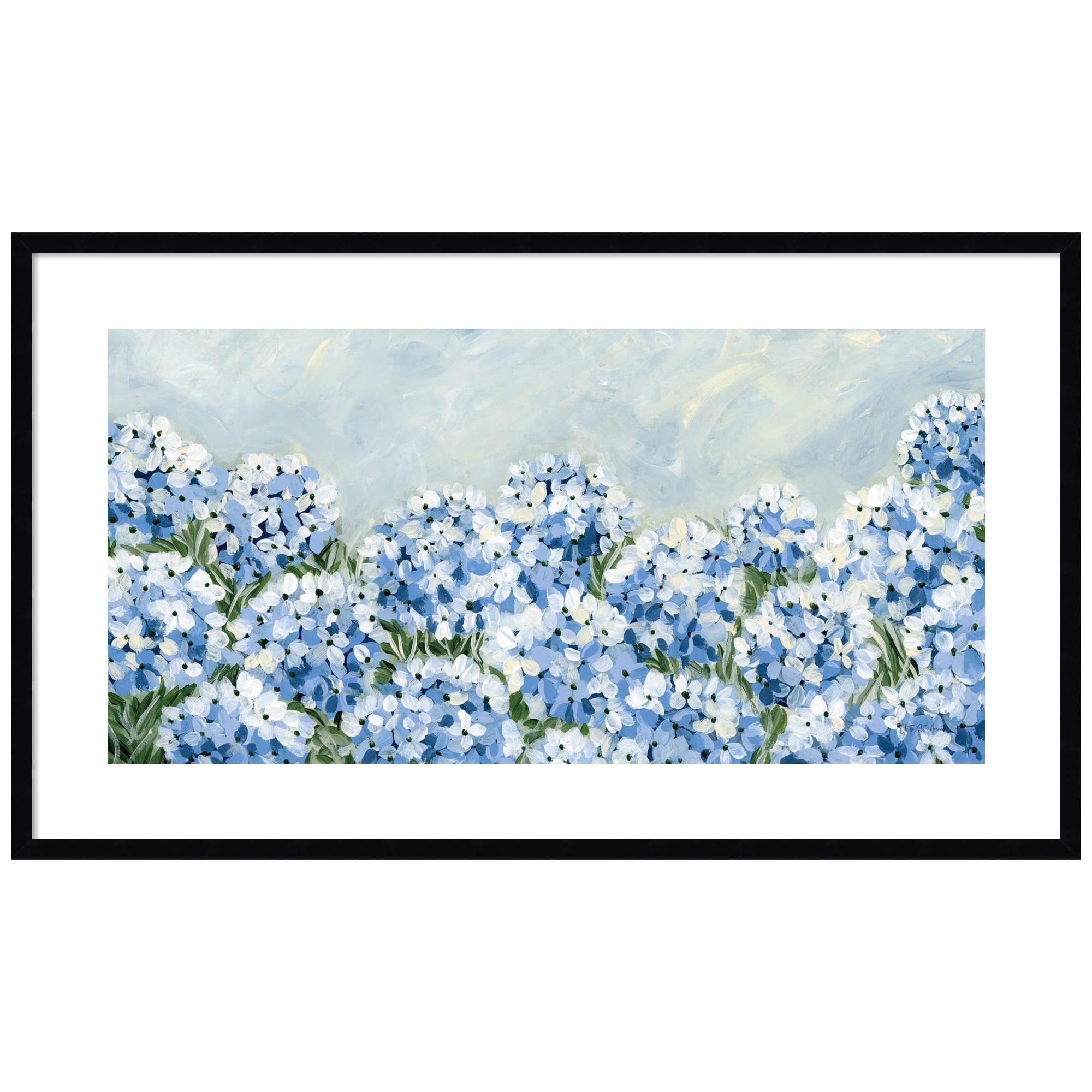 Amanti Art Hydrangea Meadow I by Yvette St. Amant Wood Framed Wall Art Print 41 x 24