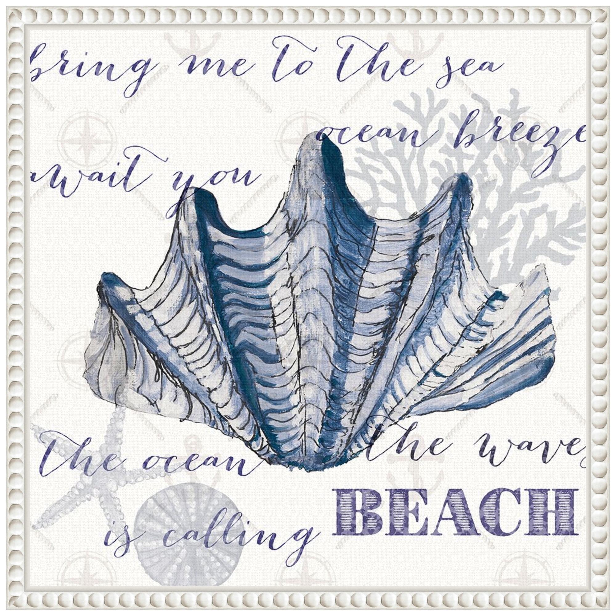 Amanti Art Indigo Ocean Treasures IV by Gina Ritter Canvas Wall Art Print Framed 16 x 16-in.