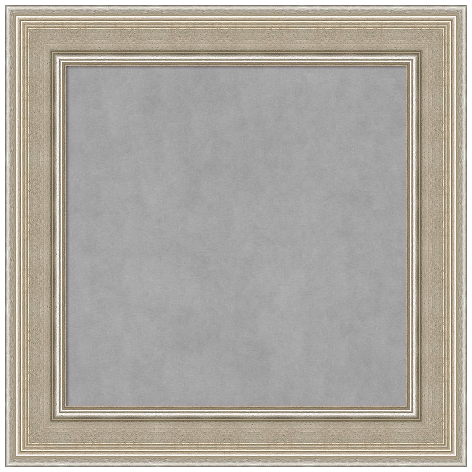 Grey and Silver Wood Framed Magnetic Memo Board 16 x 16 in.