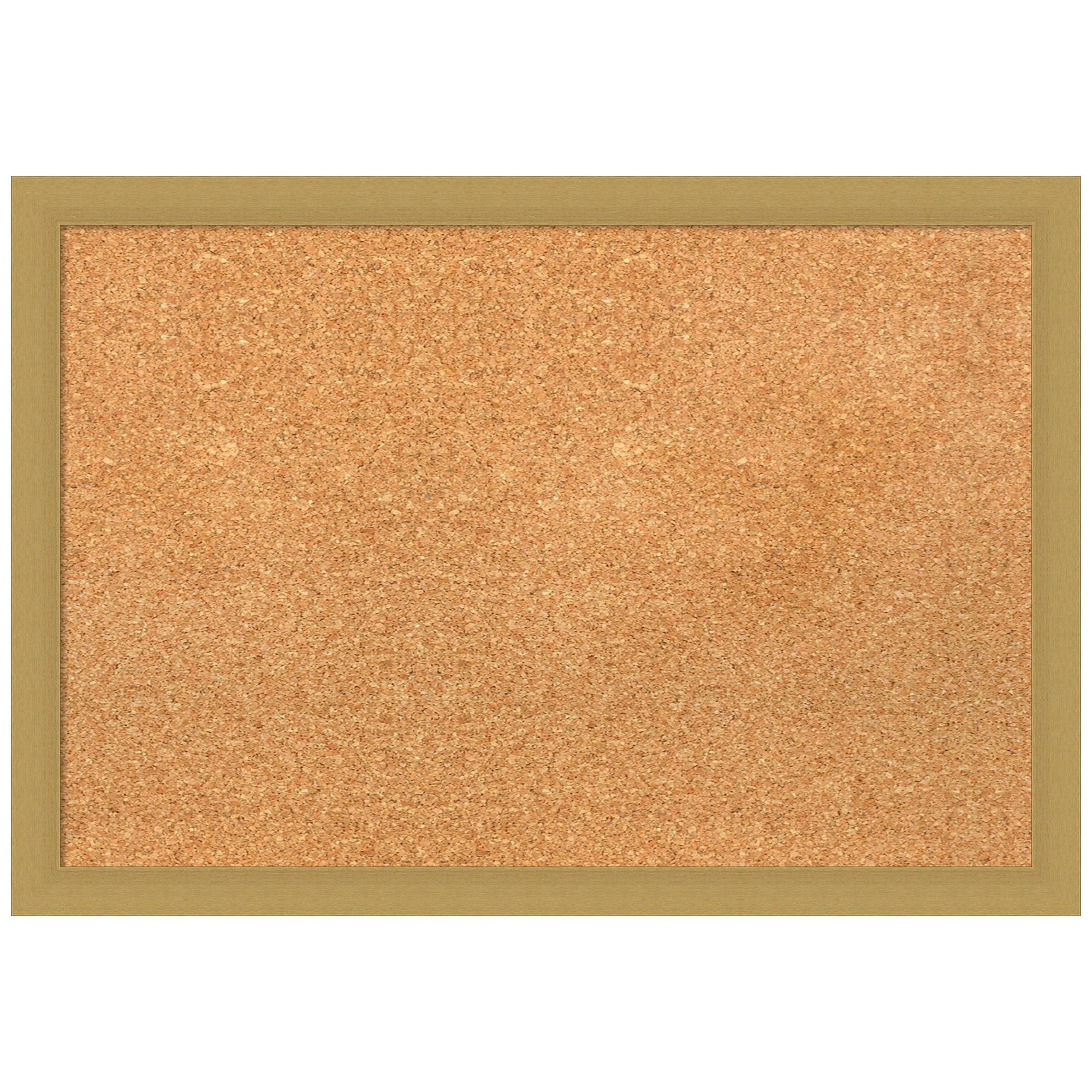 Grace Brushed Gold 24x16 Natural Cork Bulletin Board