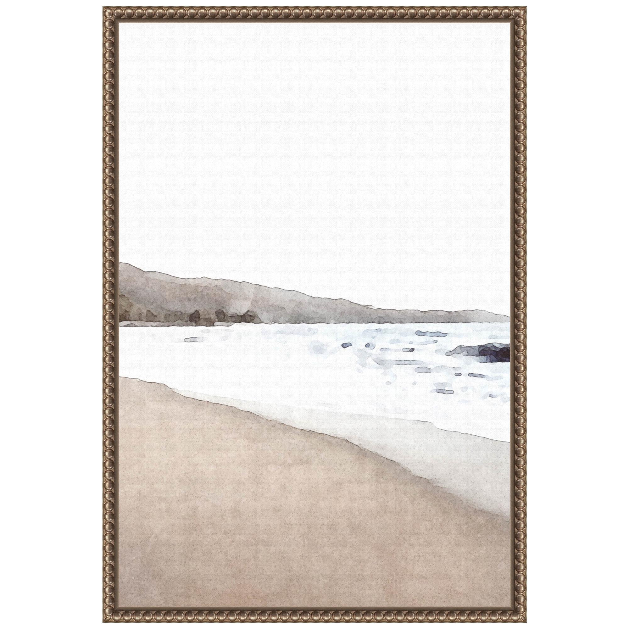 Amanti Art Neutral Beach by Melloi Art Prints Canvas Wall Art Print Framed 16 x 23