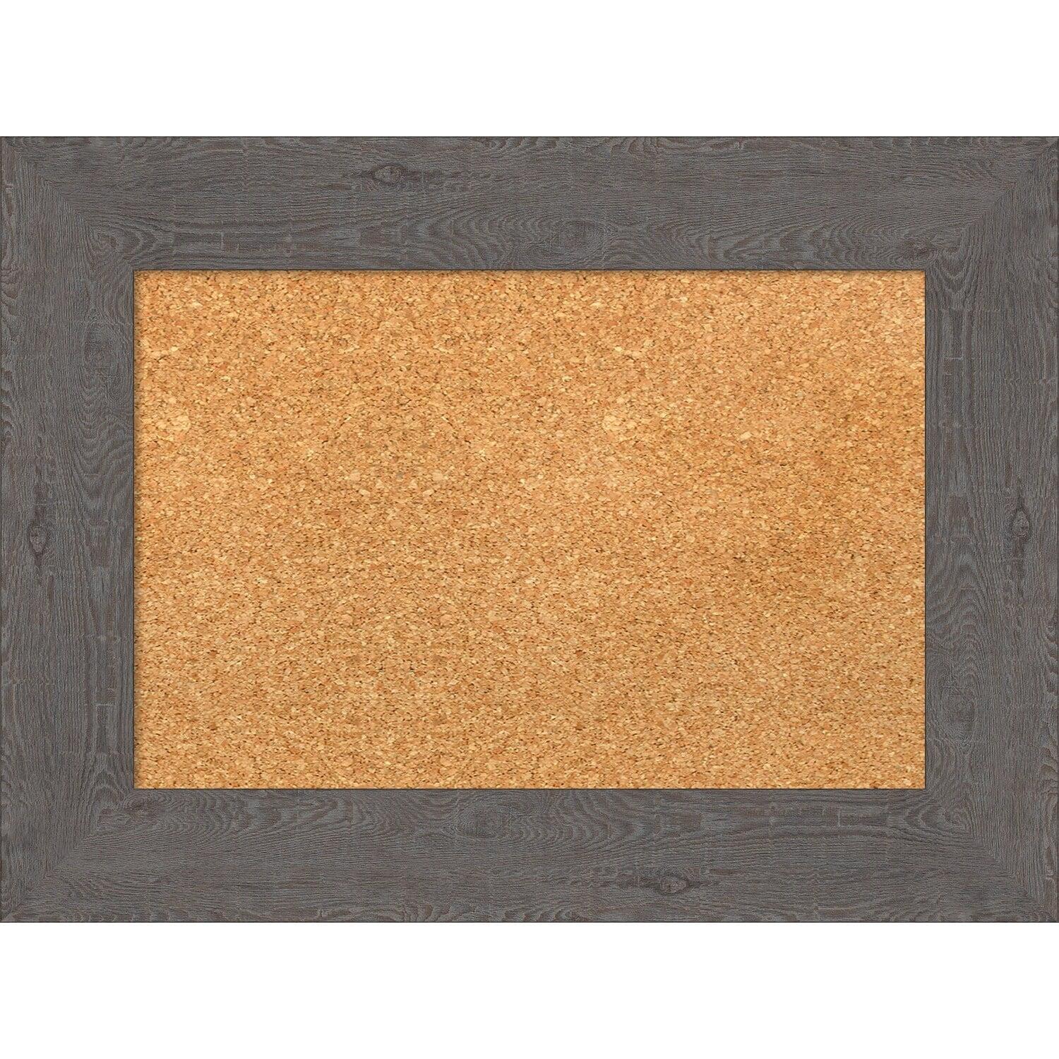 Amanti Art Rustic Plank Framed Corkboard, Natural Cork