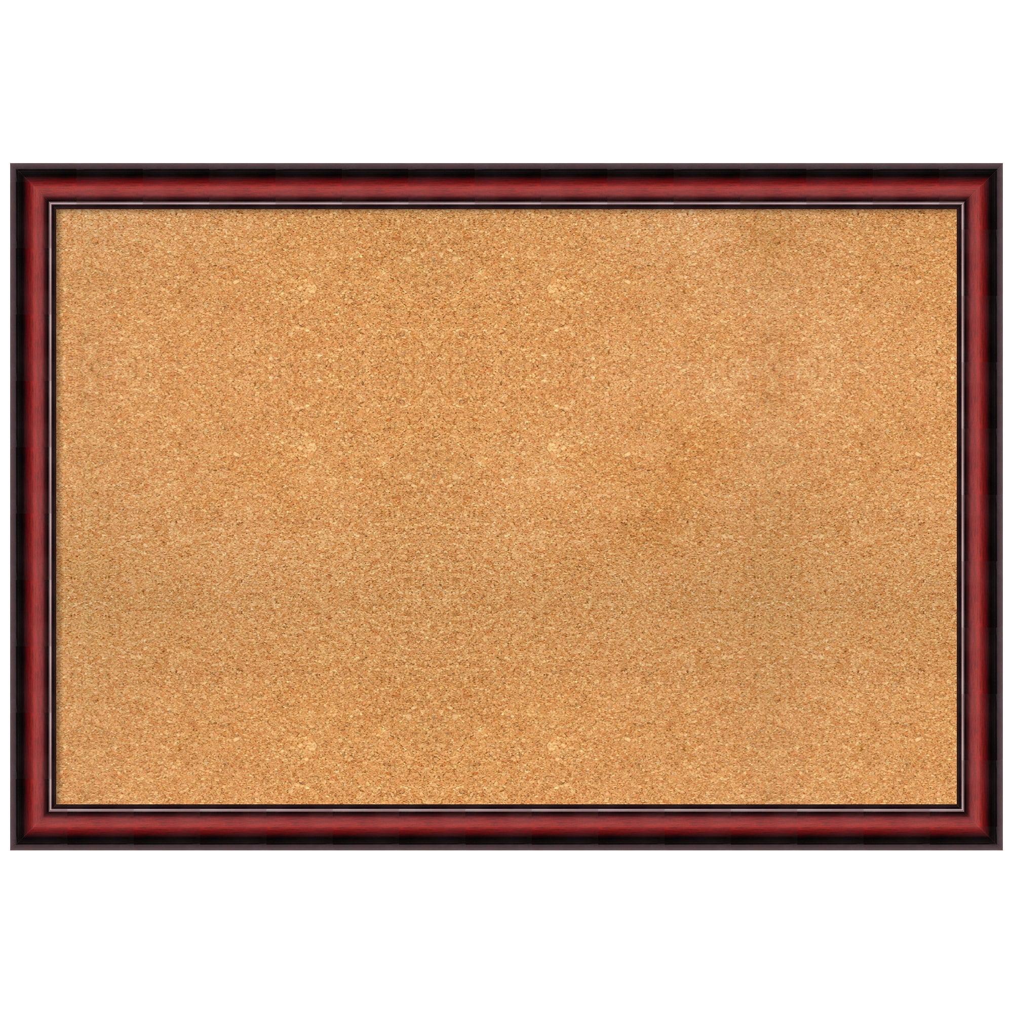 Amanti Art Rubino Cherry Scoop Wood Framed Corkboard, Natural Cork