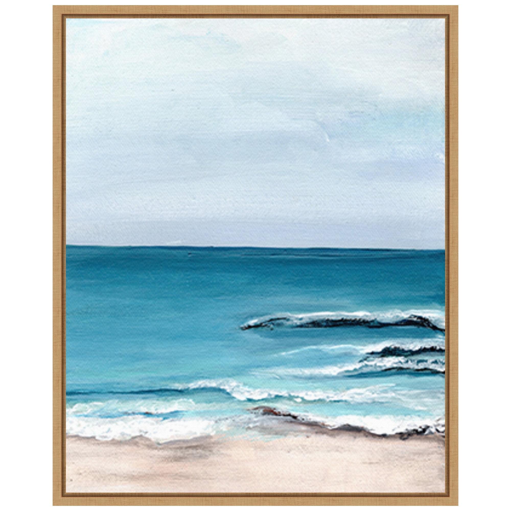 Amanti Art 23"x28" Oceanside View I by Marcy Chapman Framed Canvas Wall Art Print